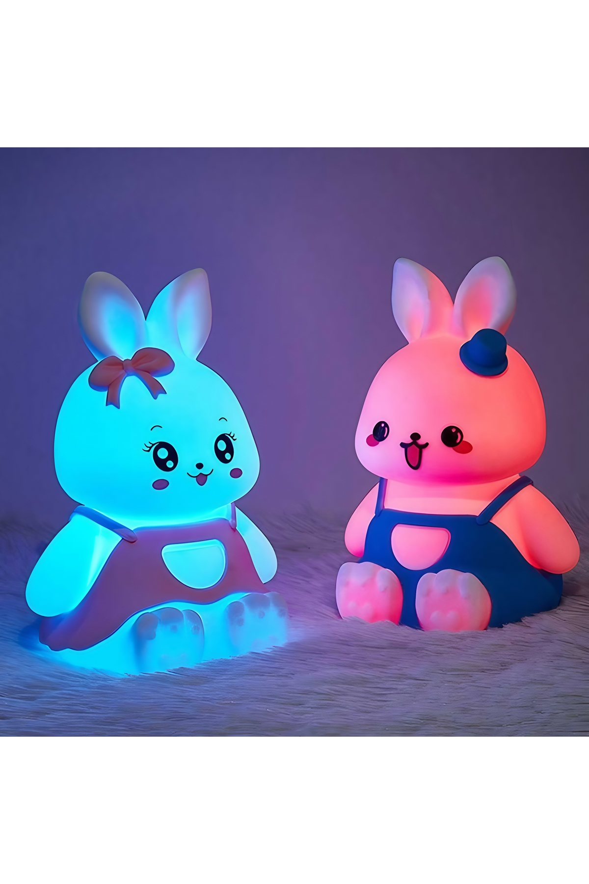 CUTTY LAMP Sevimli Tavşan Şekilli Yumuşak Dokunmatik Çocuk Bebek Odası Hediye Oyuncak Gece Lambası fotoğrafı 6 (önizleme)