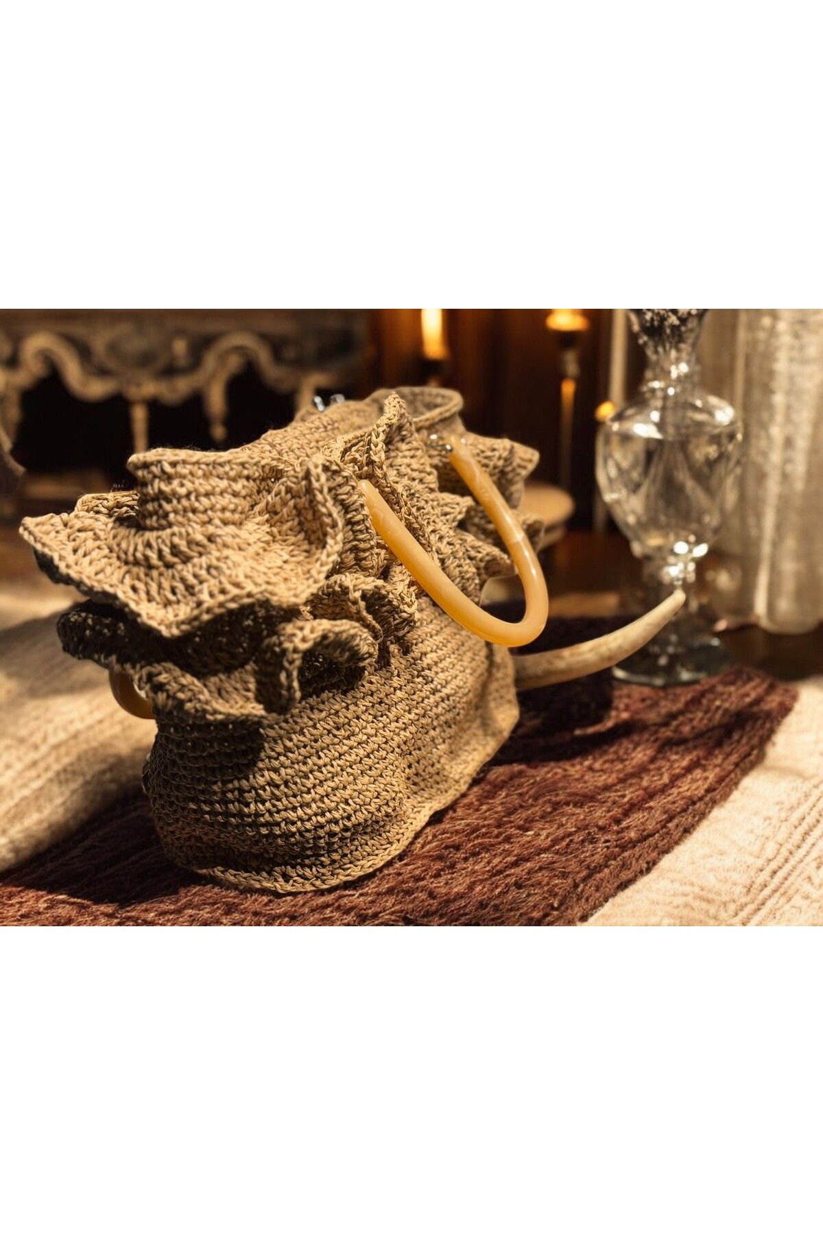 SVMSHOES-Straw Ruffle Hand Bag - Stylish and Natural Design 2