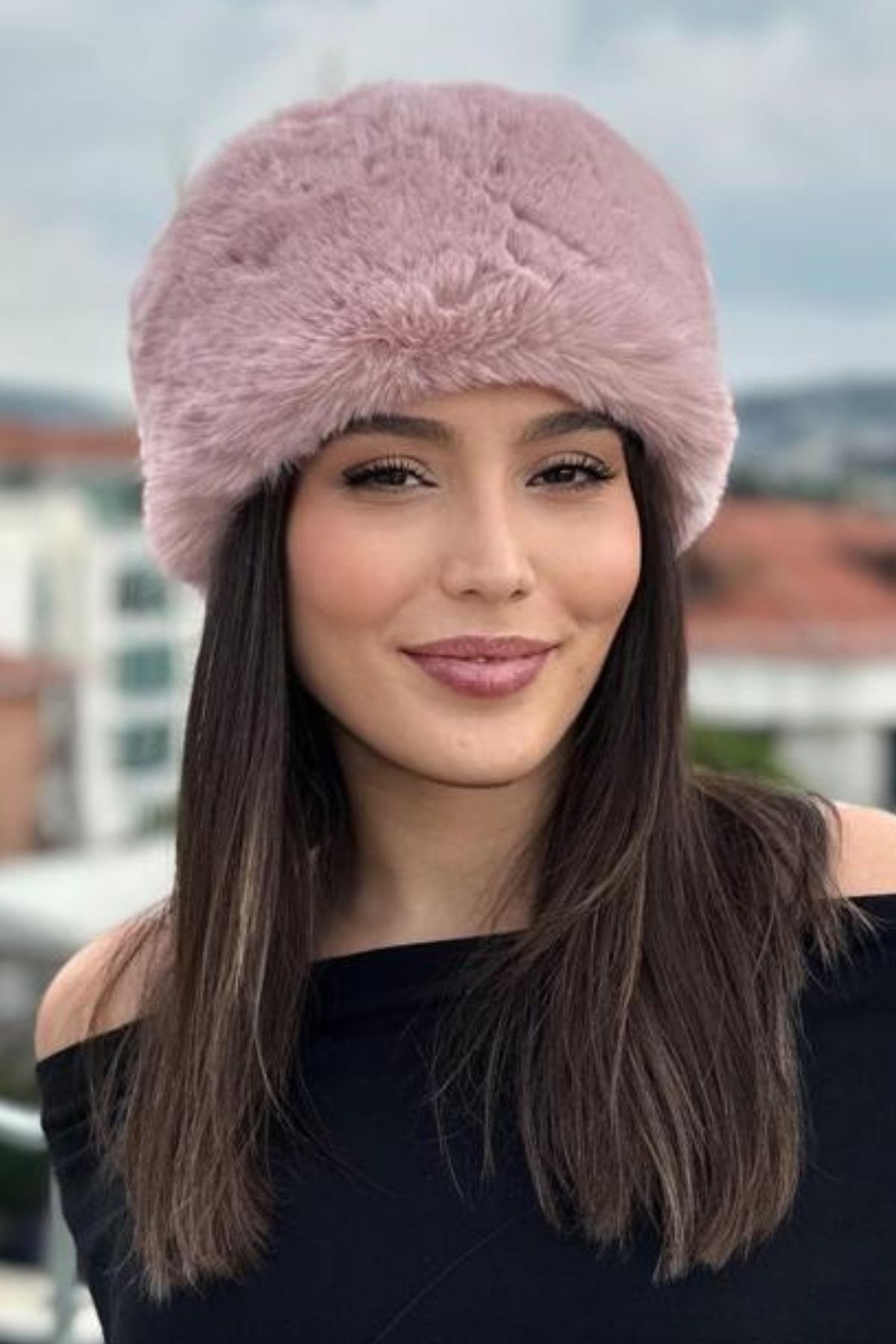 Mollycrush-Trend Faux Fur Women's Pink Heart Hat Russian Soviet Style - New Year, Christmas Gift 3