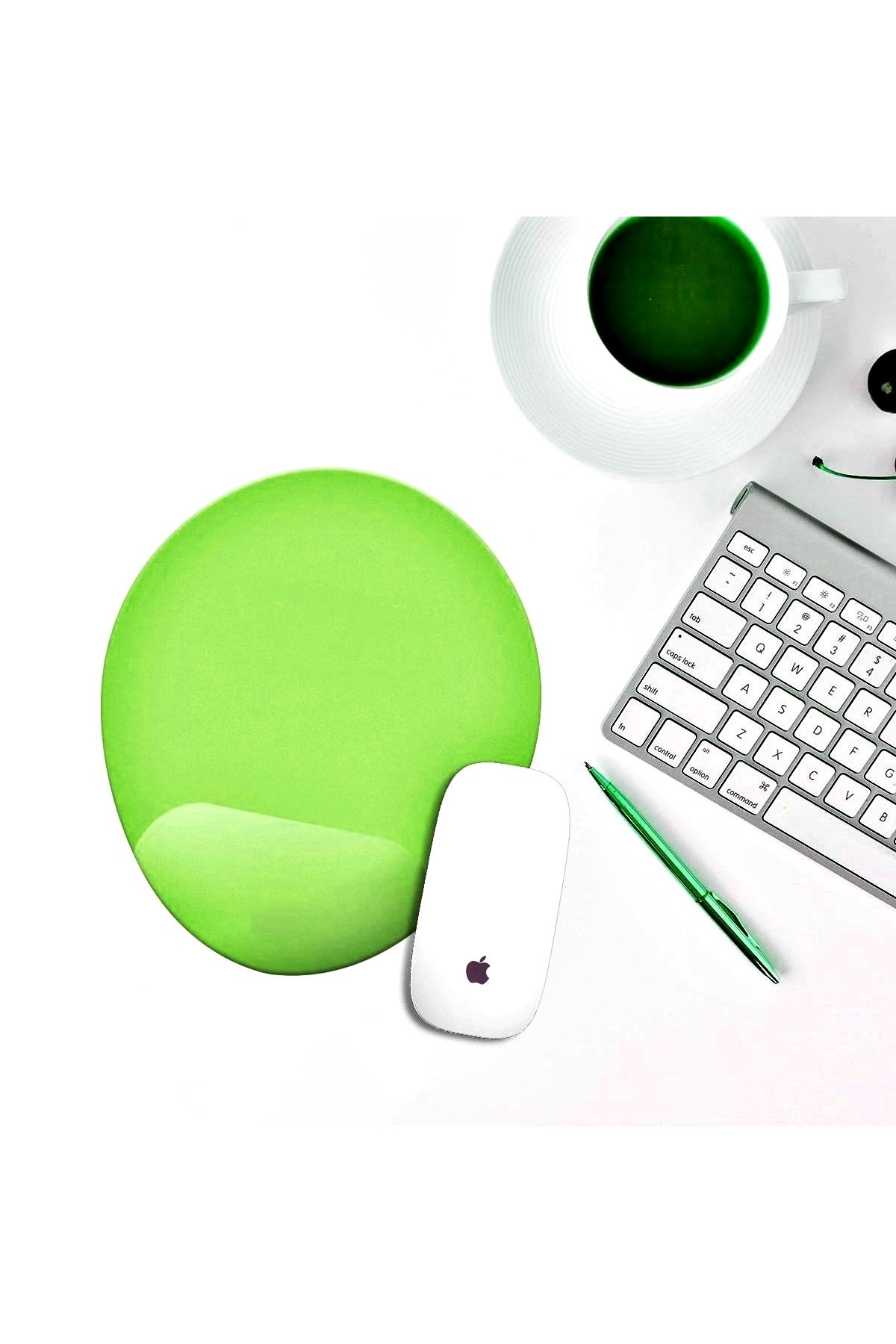 Boldy-Mousepad with Wrist Support - Non-Slip Mouse Pad - Mouse Pad - Oval Mouse Pad - Pistachio Green Mousepad 2