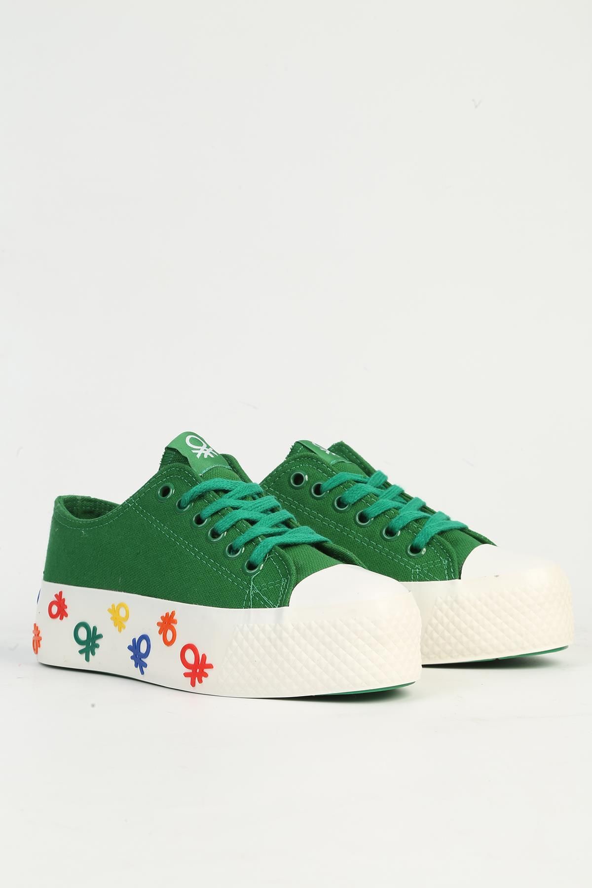 Benetton-® |   BN-30940 Pantofi sport verzi pentru femei 2