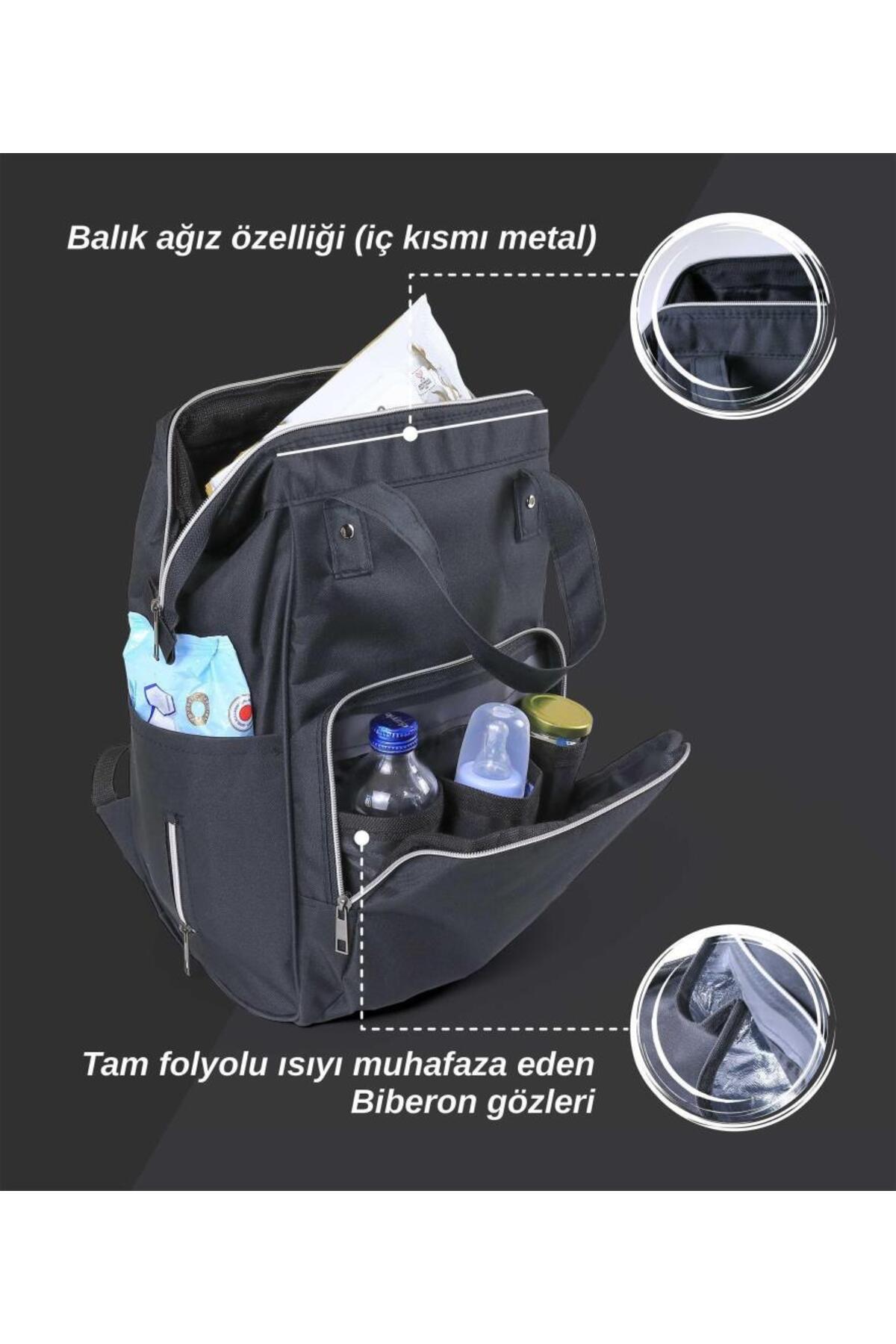 Tommybaby Anne Bebek Bakım Sırt Çantası Biberon Termoslu Sıvı Geçirmez Bebek Çantası fotoğrafı 4 (önizleme)