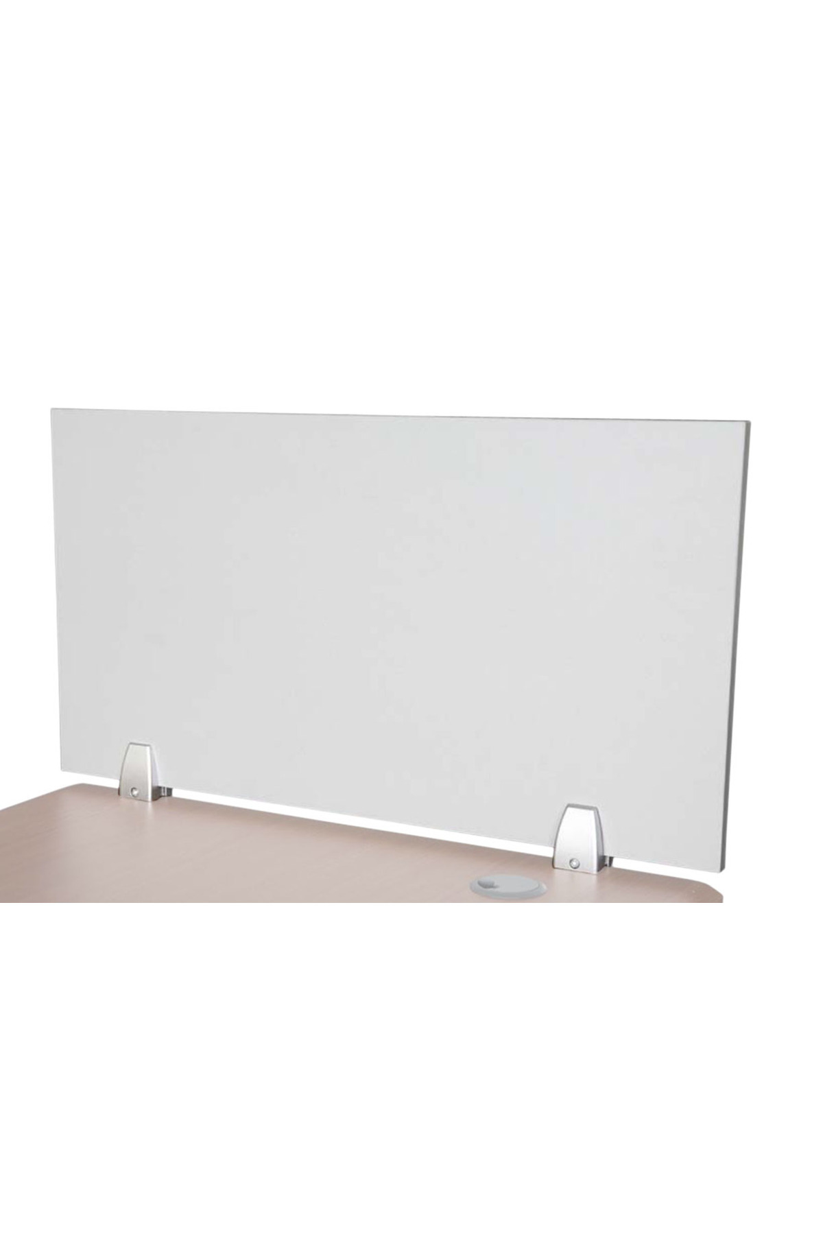 Mahmayi-Deler Desktop Mounted Privacy Panel Divider Panels with 2 Clips for Student (75 CM, Silver) 2