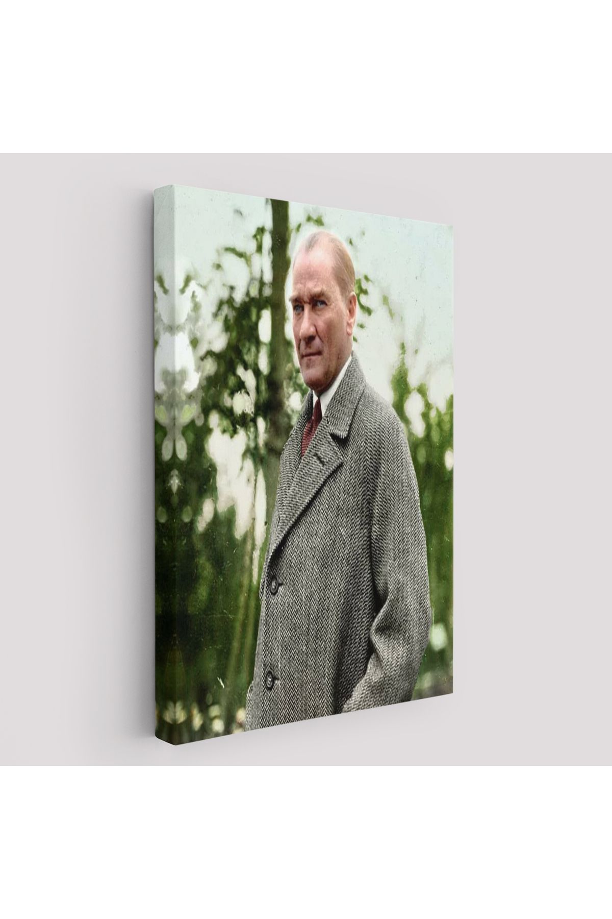 bluvex Mustafa Kemal Atatürk Paltolu Fotoğrafı Duvar Tablosu-6199