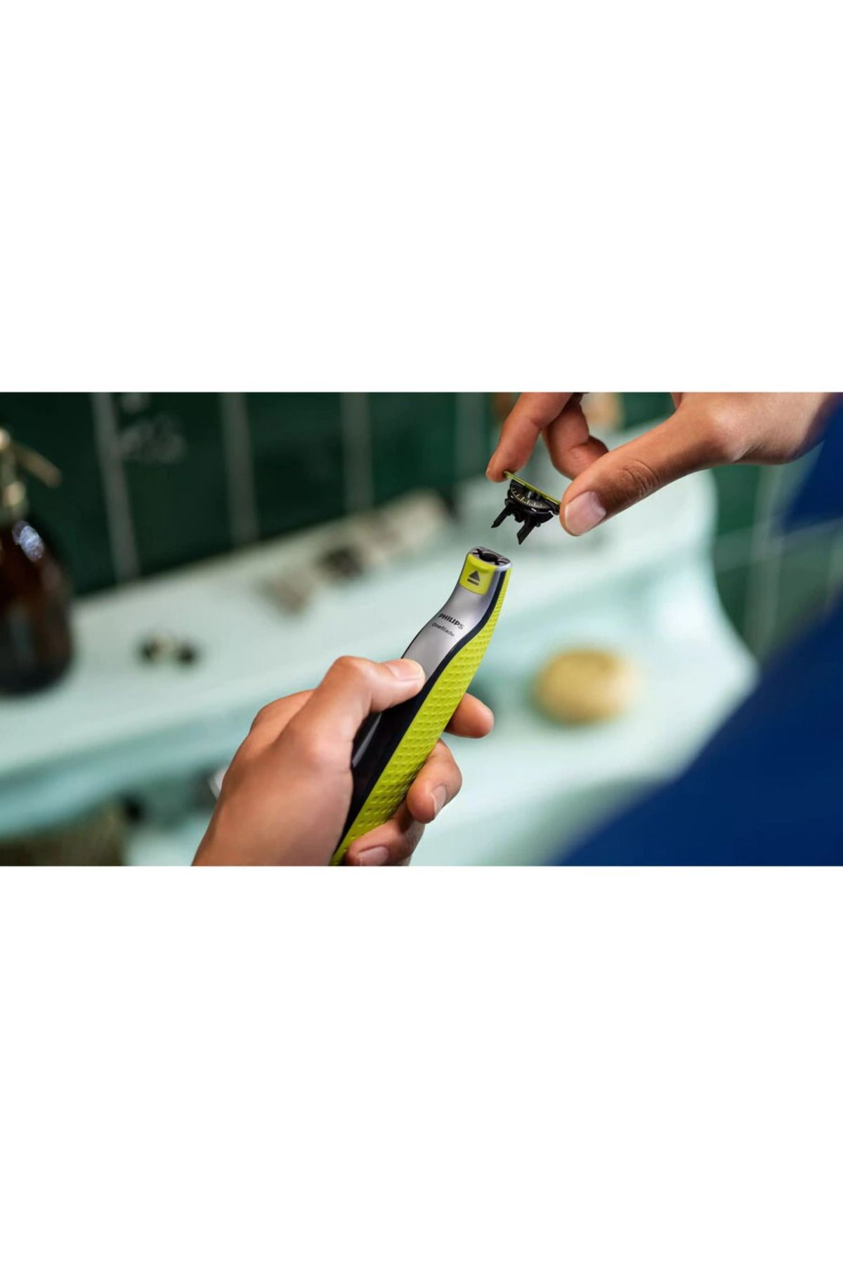 Philips-Aparat hibrid de barbierit si tuns barba Philips OneBlade 360 ​​QP2730/20, 5 in 1, 60 min, Negru/Verde 3