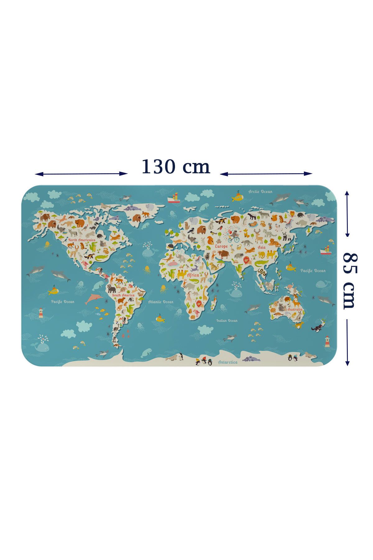 Doğal Bizden DB Eğitici Dünya Haritası Dünya Atlası Çocuk ve Bebek Odası Duvar Sticker-85x130-3776
