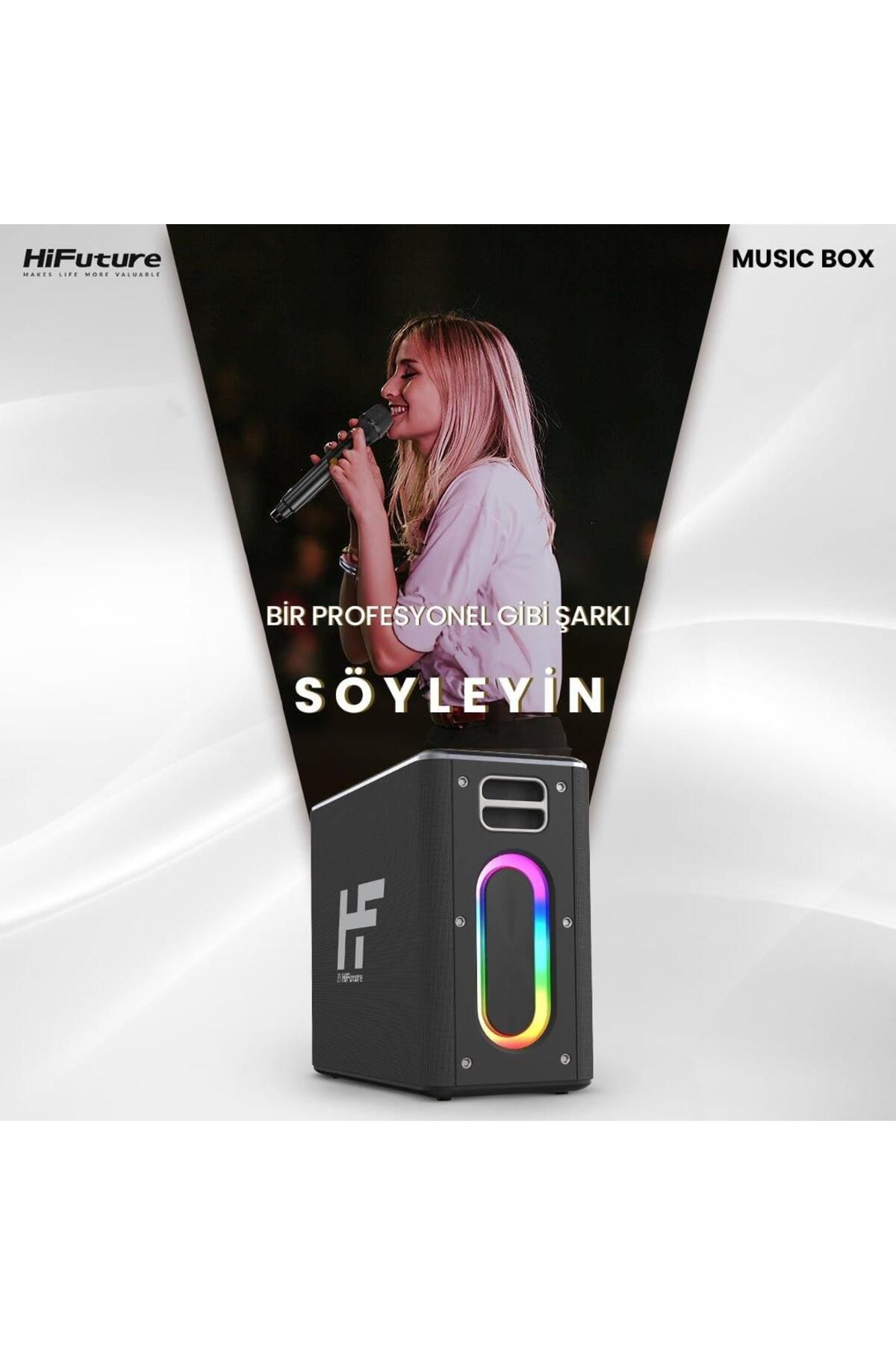 HiFuture-Musicbox 2 - 100W Speaker, Wireless Tws Karaoke, 2 Microphone, Rgb Illuminated Silver 3