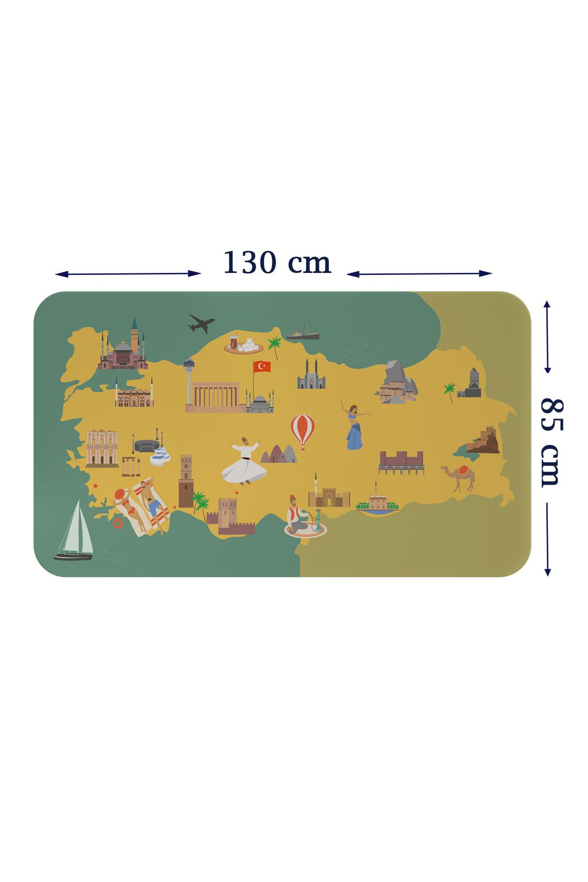 Haye Collection Eğitici ve Öğretici Cocuk Odası Türkiye Haritası Duvar Sticker-85x130-3873