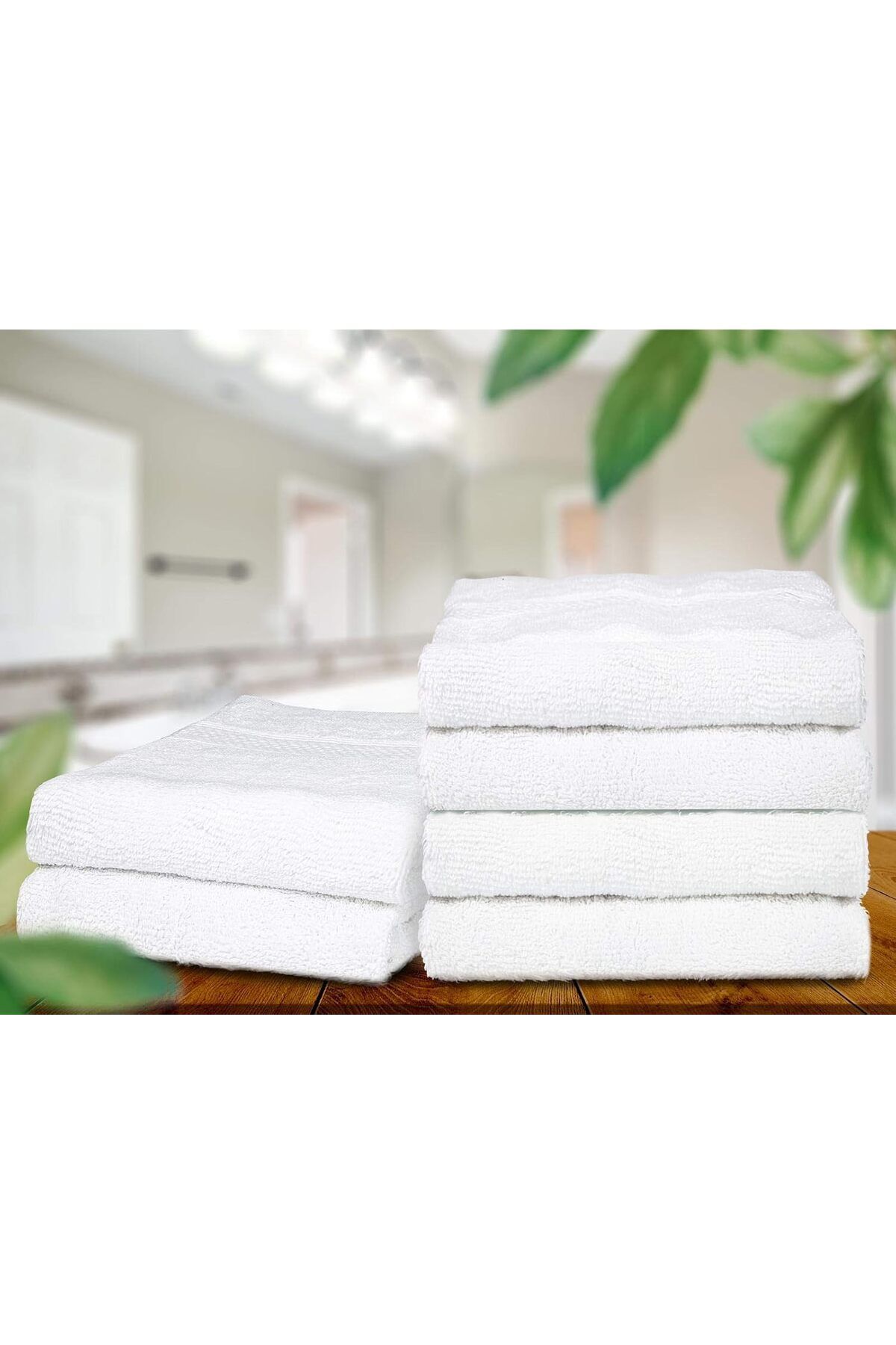 DAPHNS 90x150 Cm 6'lı Set Banyo Havlusu 750 Gr %100 Pamuk Lüx Beyaz Otel Havlusu