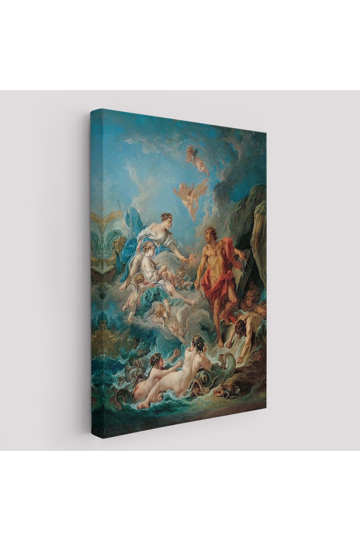 Doğal Bizden DB Juno, Aeolus'tan Rüzgarları Serbest Bırakmasını İstiyor, François Boucher Rönesans Tablosu-6061