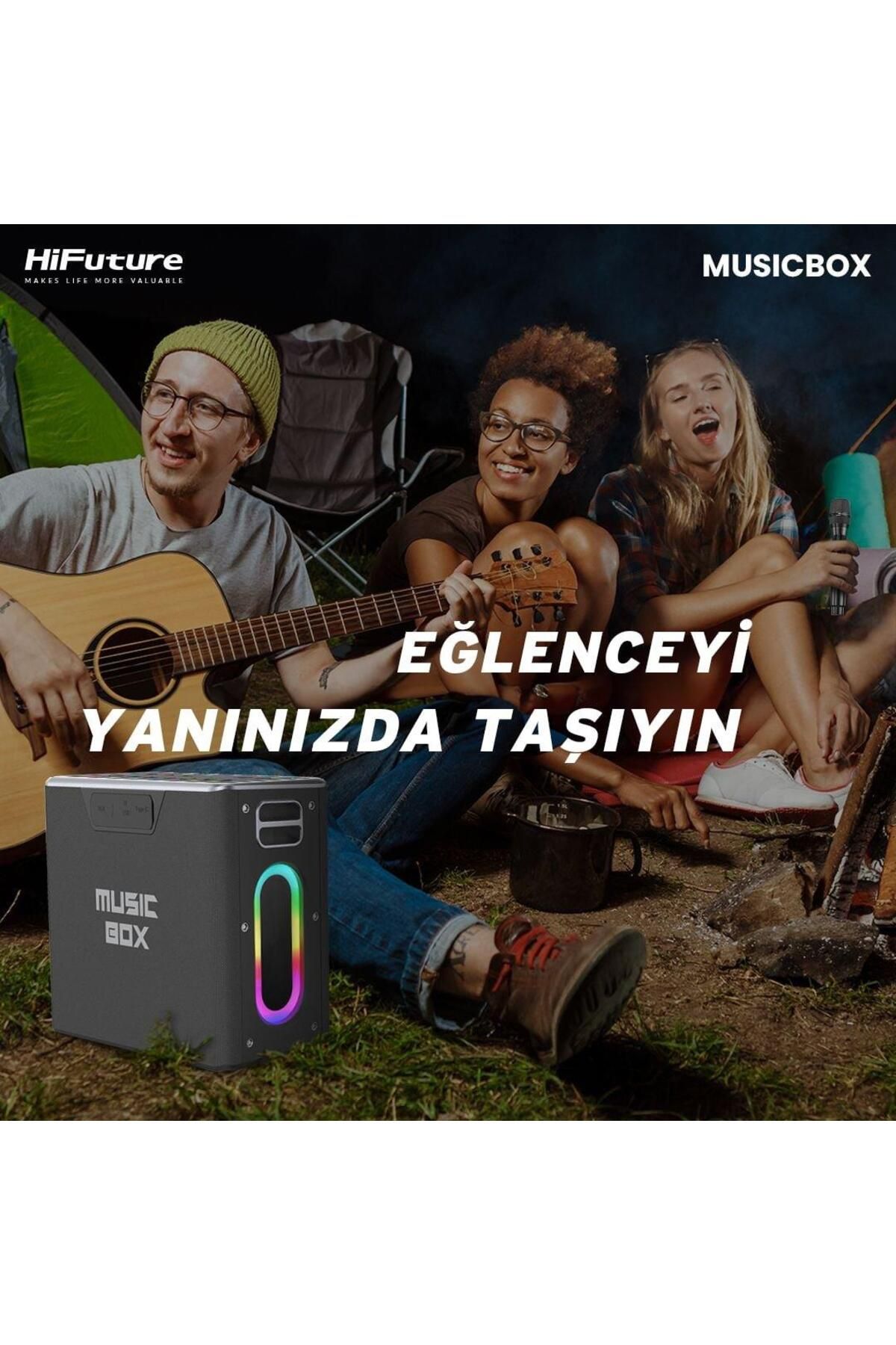 HiFuture-Musicbox 2 - 100W Speaker, Wireless Tws Karaoke, 2 Microphone, Rgb Illuminated Silver 7