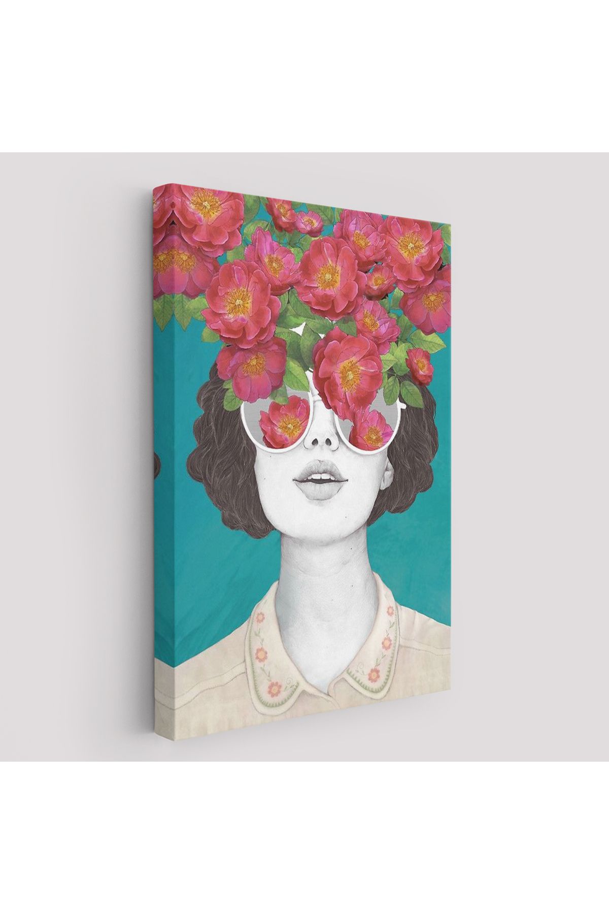 bluvex Çiçekler Saçan Optimist Kadın Tablosu-6269