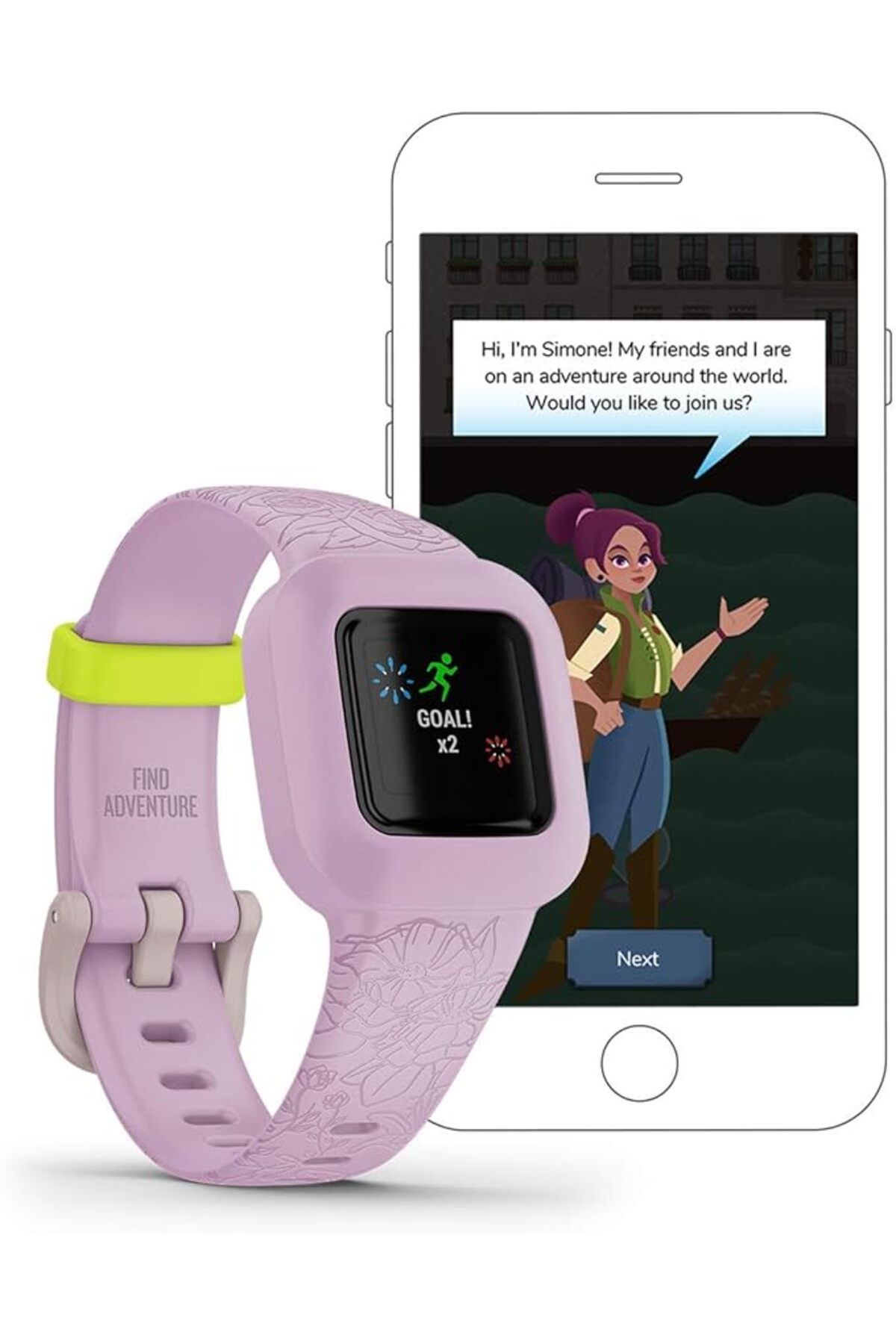 Garmin-VIVOFIT JR. 3, FLORAL PINK 2