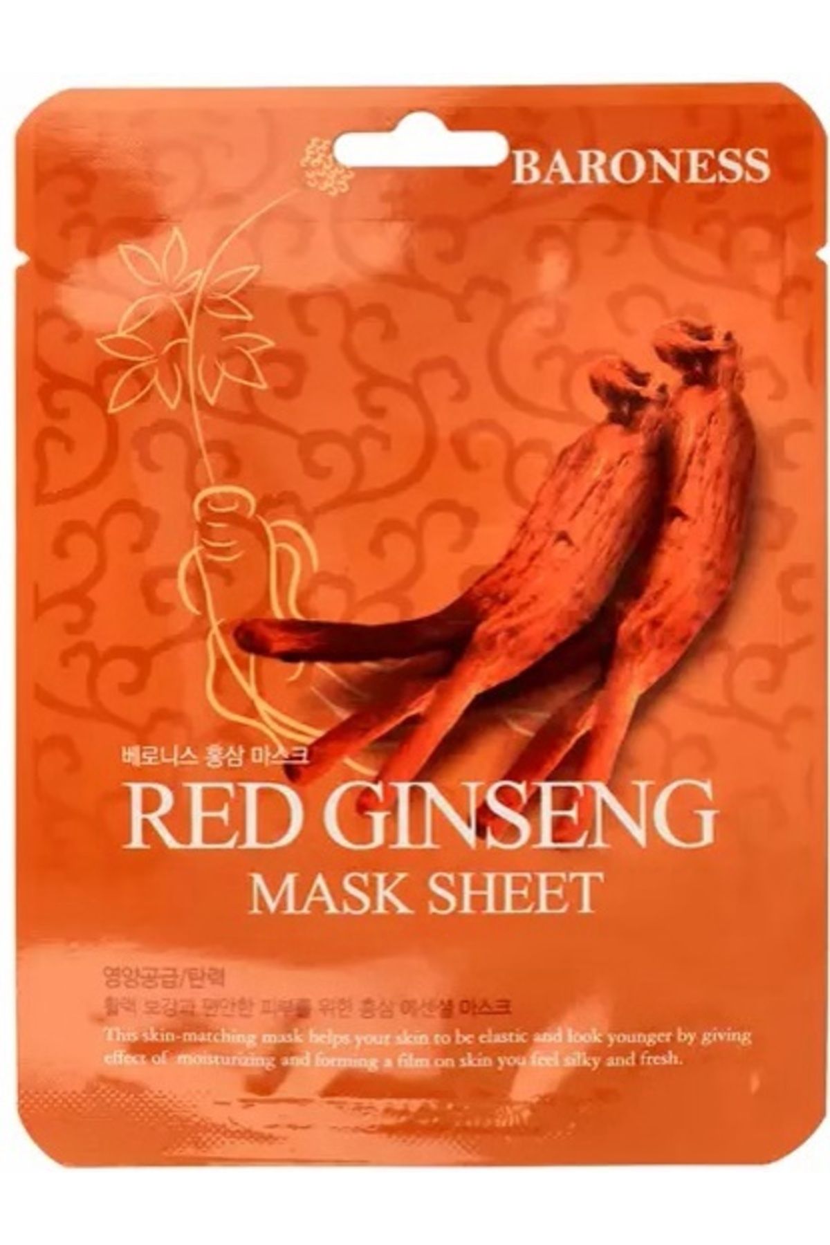 Baroness-Red Ginseng Mask Sheet, 21 g - Sheet mask with ginseng extract 1