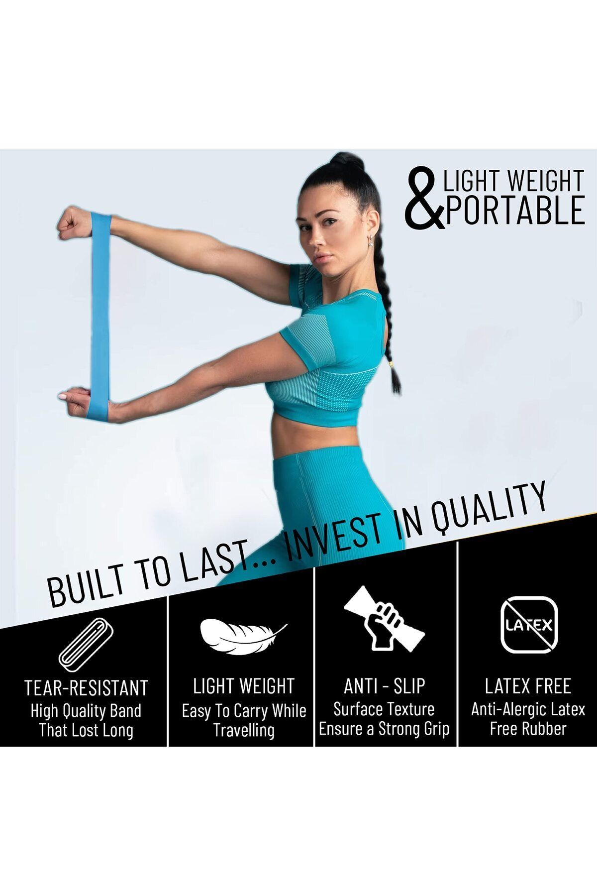 anythingbasic-Ab. Aerobic Heavy Resistance Band | Blue | Latex Rubber | For Yoga, Workout, Aerobics 2