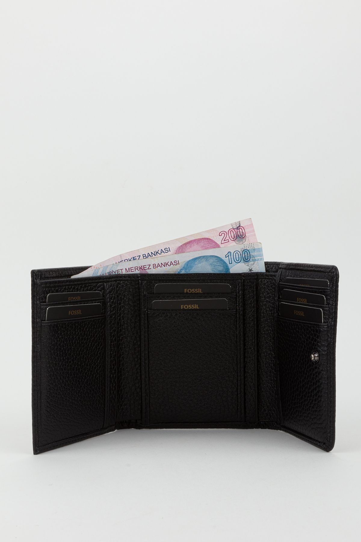 Fossil-Boxed Genuine Leather Black Women's Hand Portfolio Card Holder Wallet 2