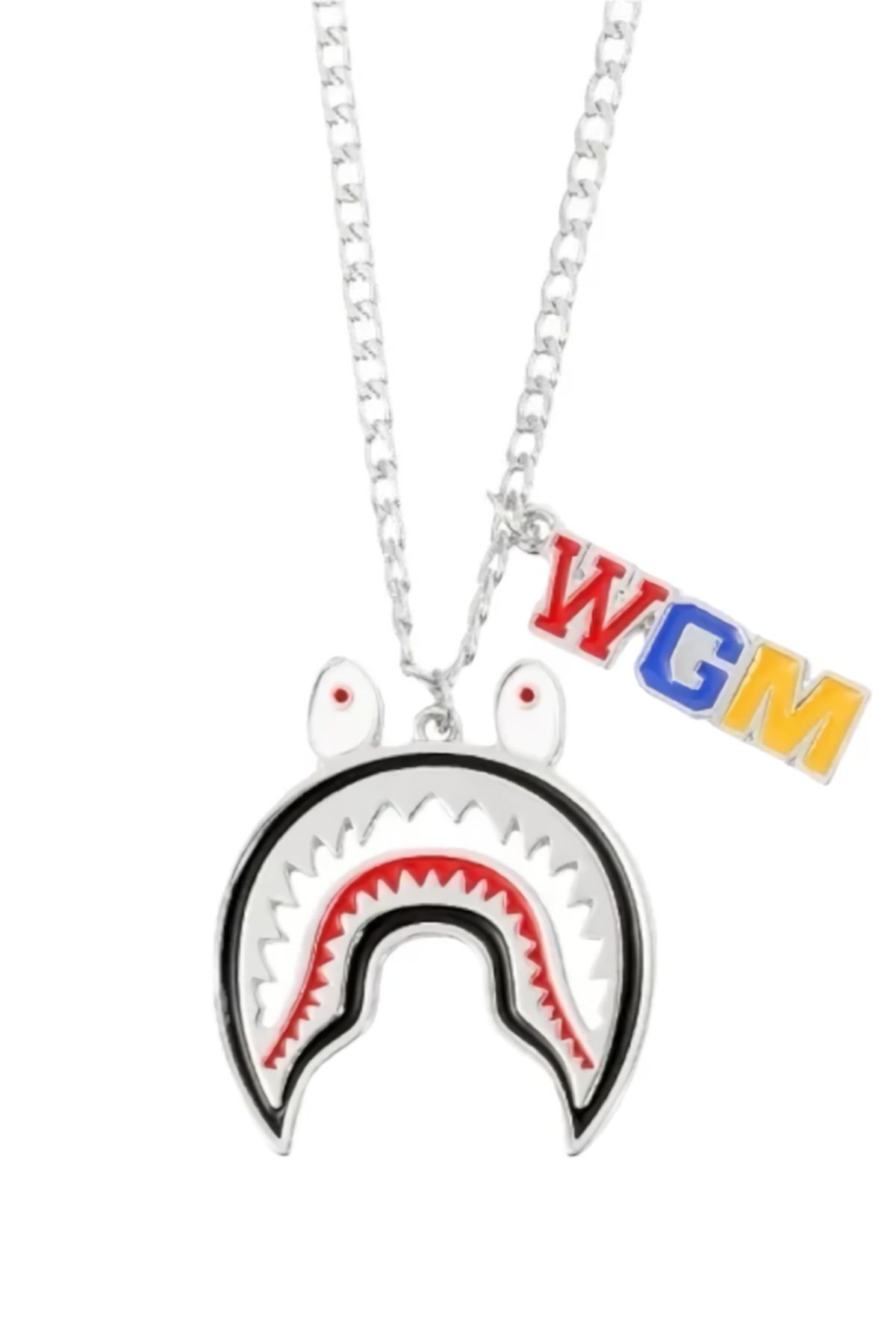 EFBUTİK-Bape Shark Necklace with Silver Color Chain 1