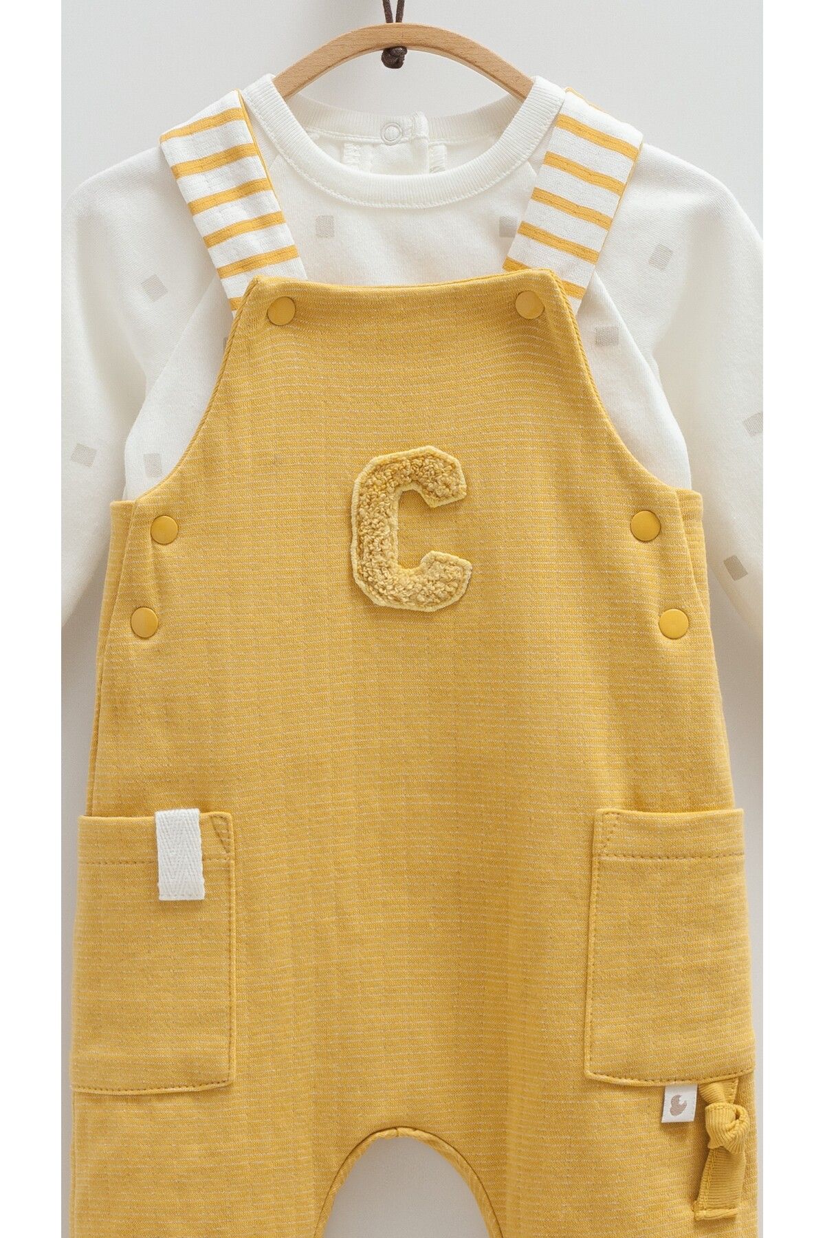 Caramell-Season 2025 Baby Salopeet - 100% Cotton, Pocket Detail (Overalls + Bodysuit) 3