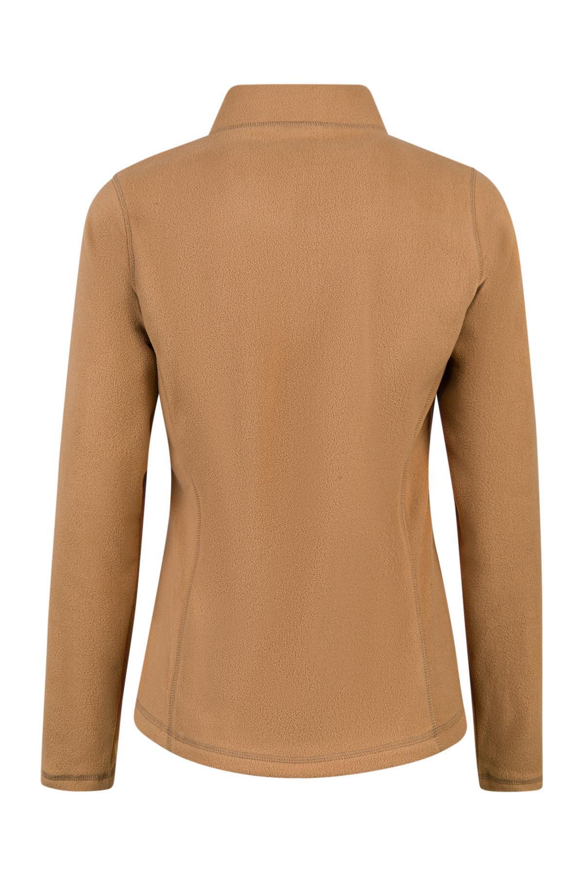 2AS-Camila Women - Camel Thin Fleece Half Zip Sweatshirt 5