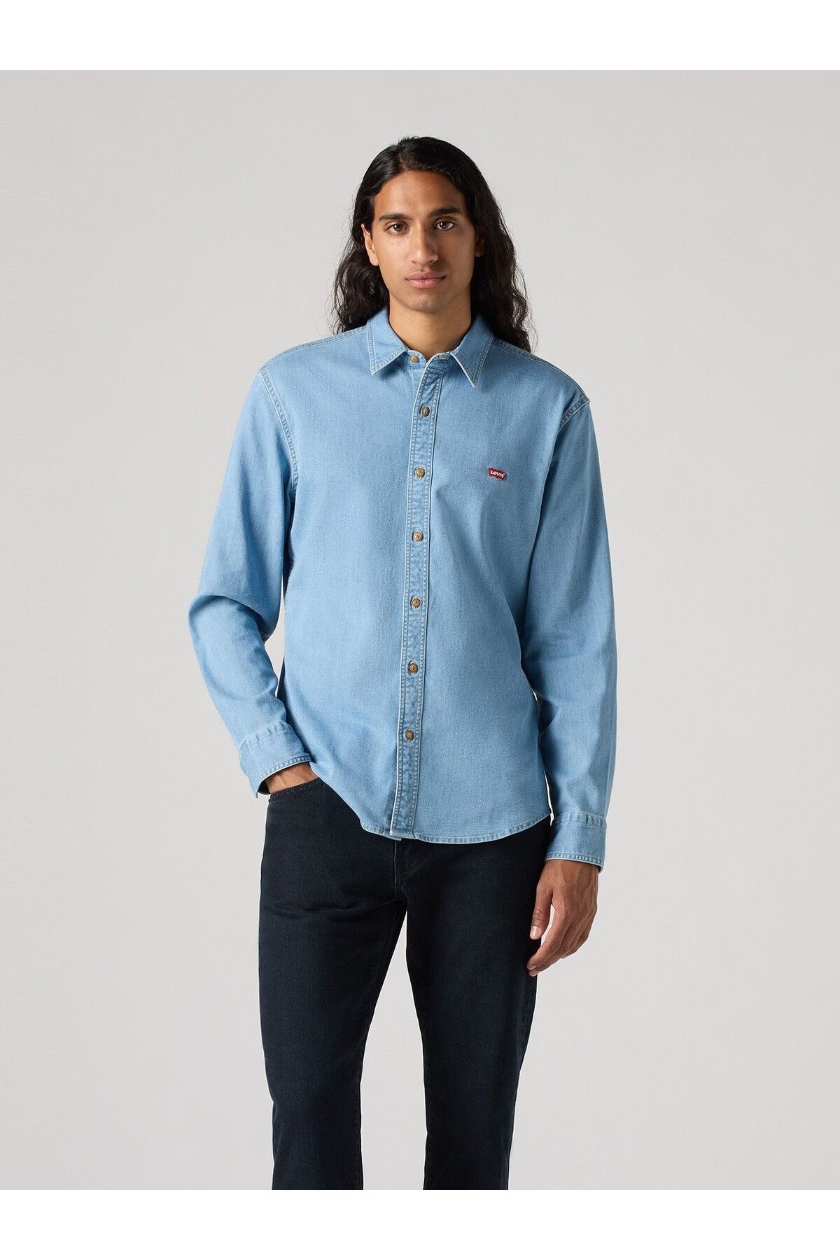 LS BATTERY SLIM پیراهن آبی مردانه 86625-0065 Levi's