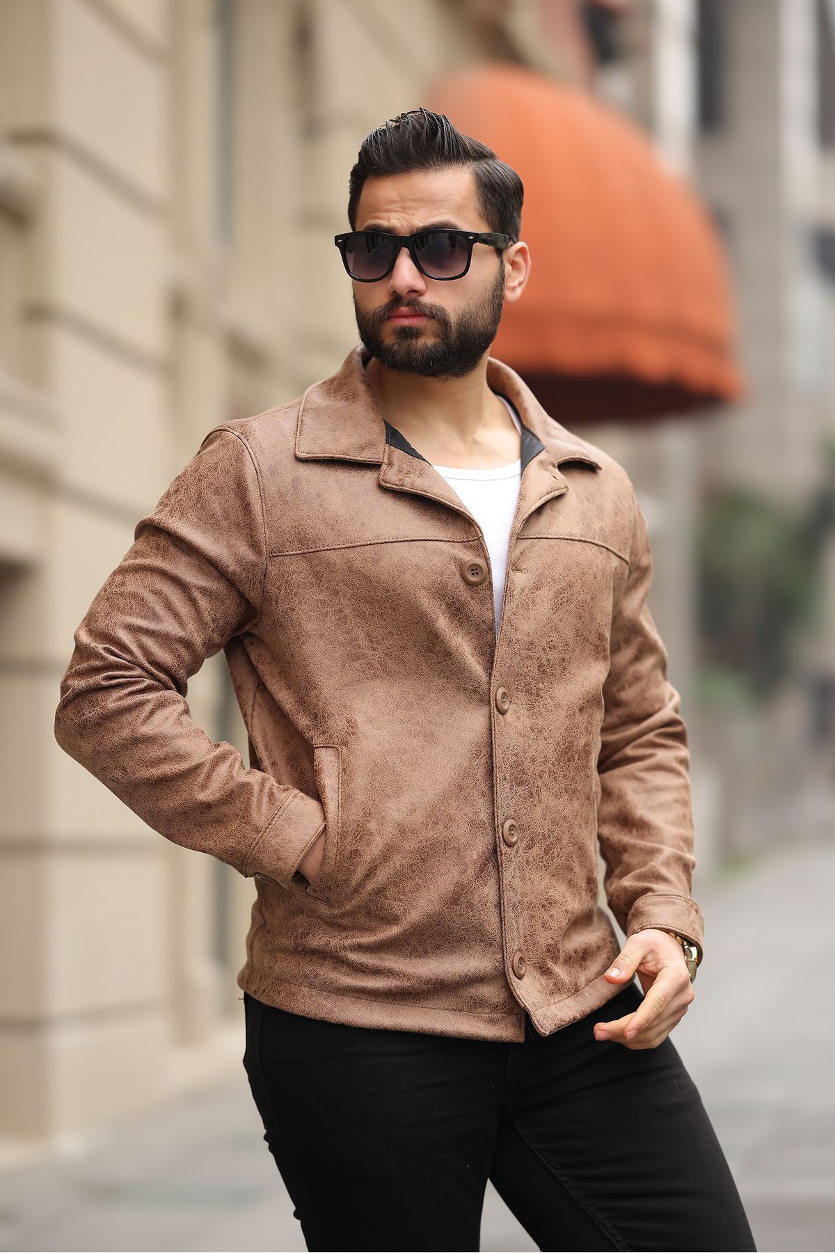 S&M CLOTHİNG-سترة جلدية للرجال من NEW SEASON VINTAGE PREMIUM 1