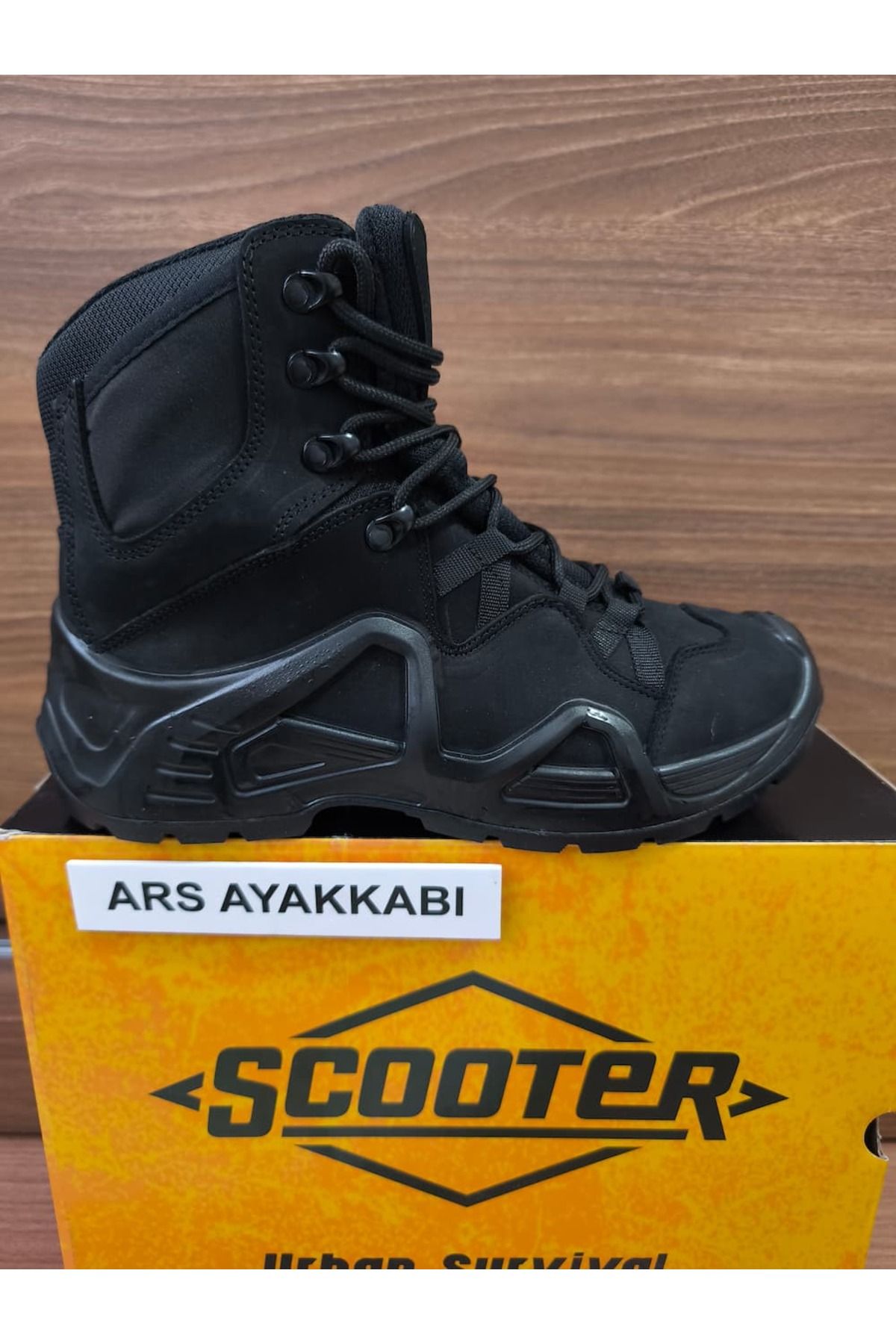 Scooter Bot Askeri Özel Harekat Tactical  Siyah 1492 Erkek Postal  Trekking  Bot