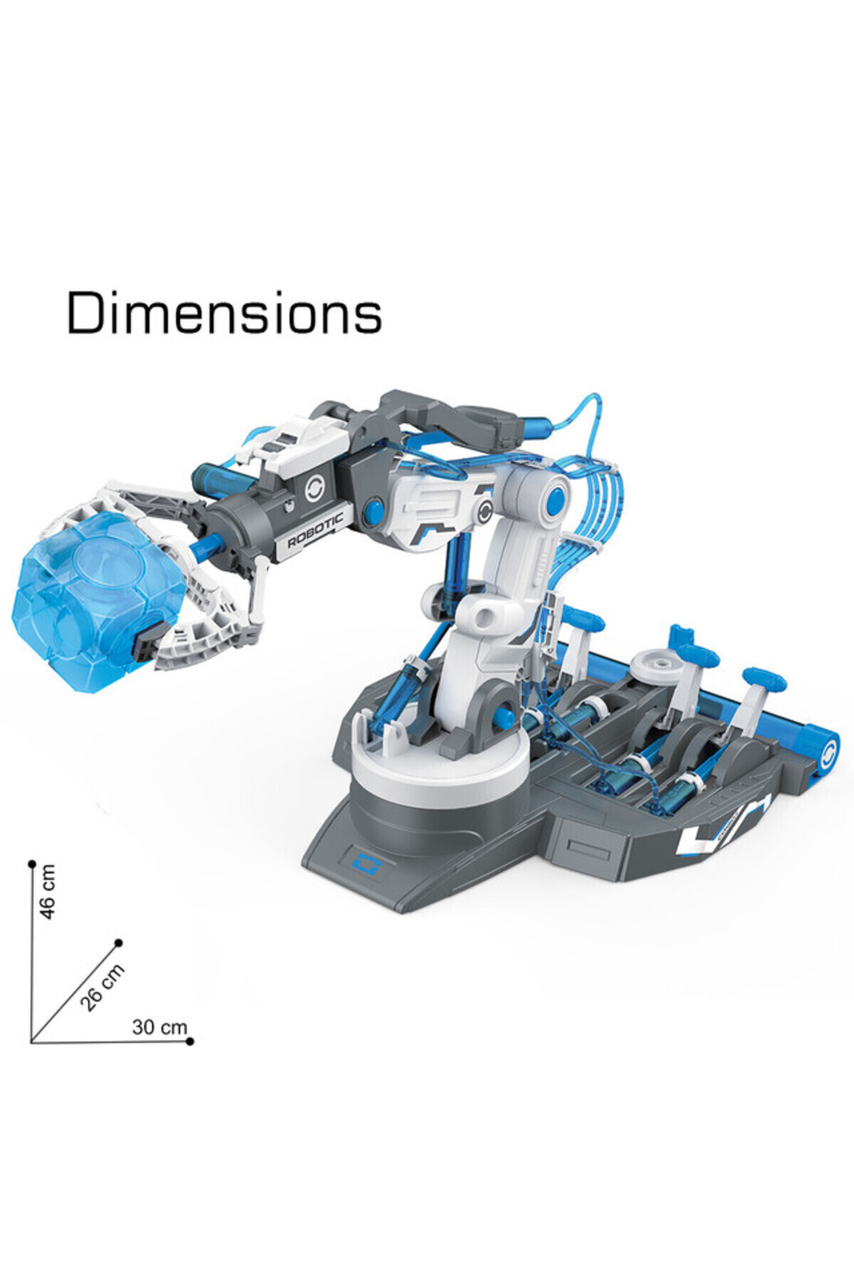 Little Story-DIY Hydraulic Power Principle based 3-IN-1 Mechanical/Robotic Arm Toy (220 Pcs), STEM Series-Grey 5