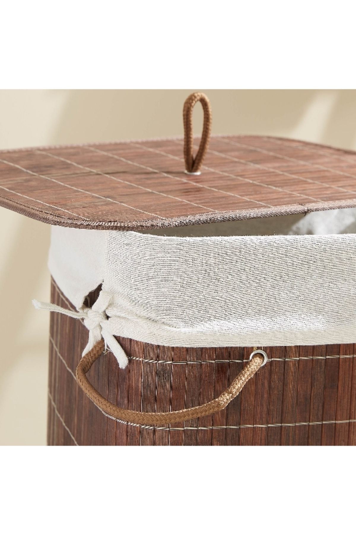 Home Box-Knock Down Rectangular Bamboo Laundry Basket 4