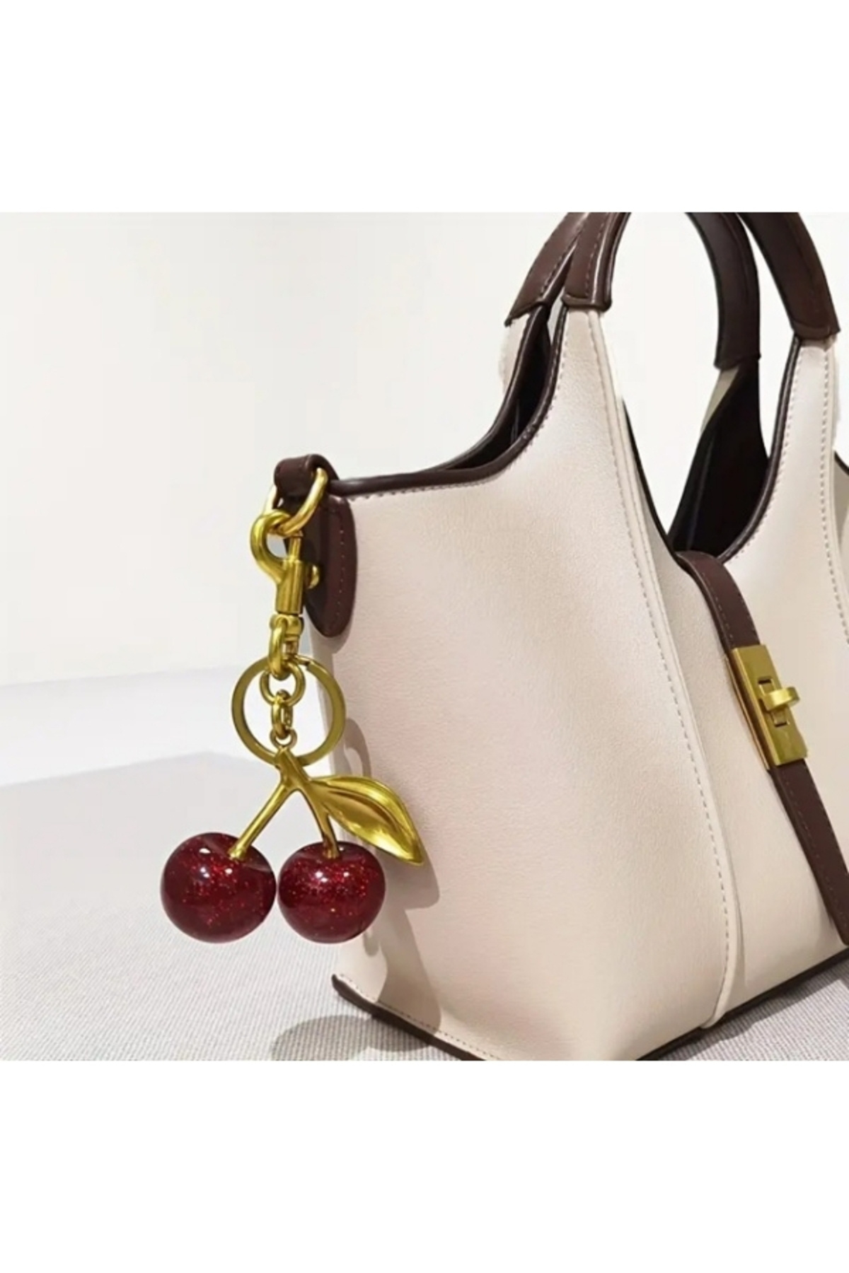 Halımax-Shimmering Cherry Fruit Bag Charm Gift Keychain Red Bag Accessory Backpack Ornament 7