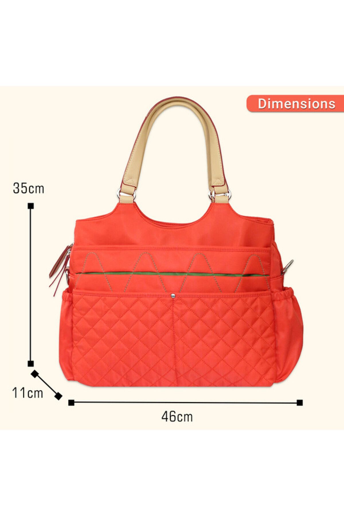 Sunveno-Fashion Diaper Bag - Orange 5