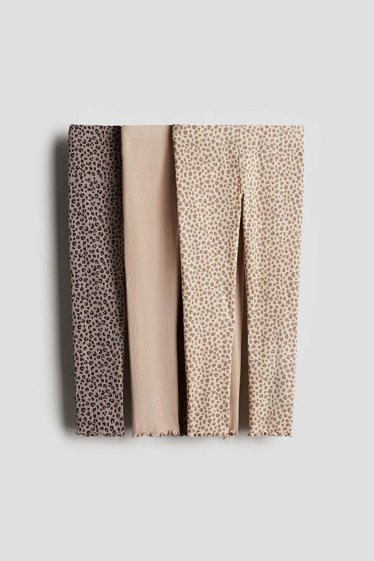 H&M-3-pack ribbed cotton leggings 1