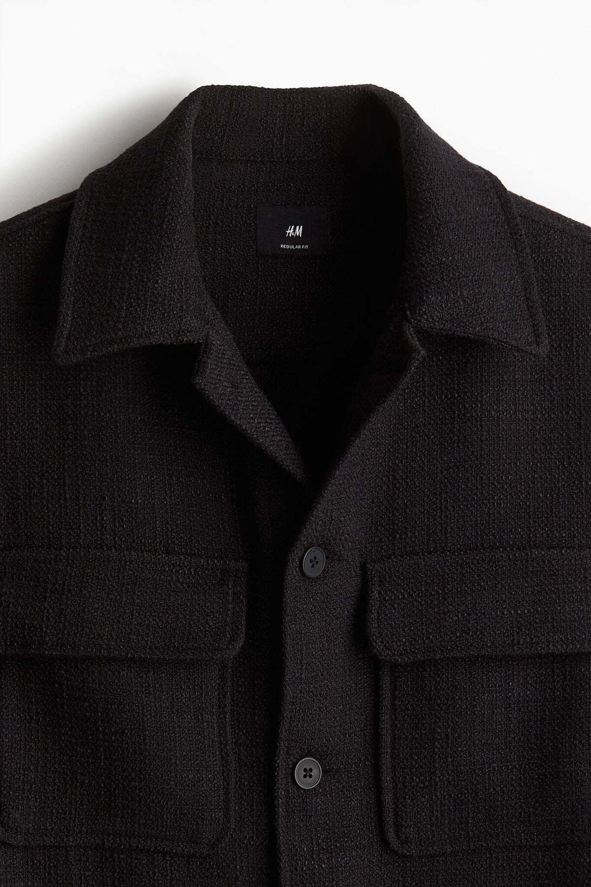 H&M-Regular Fit Textured-weave overshirt 2