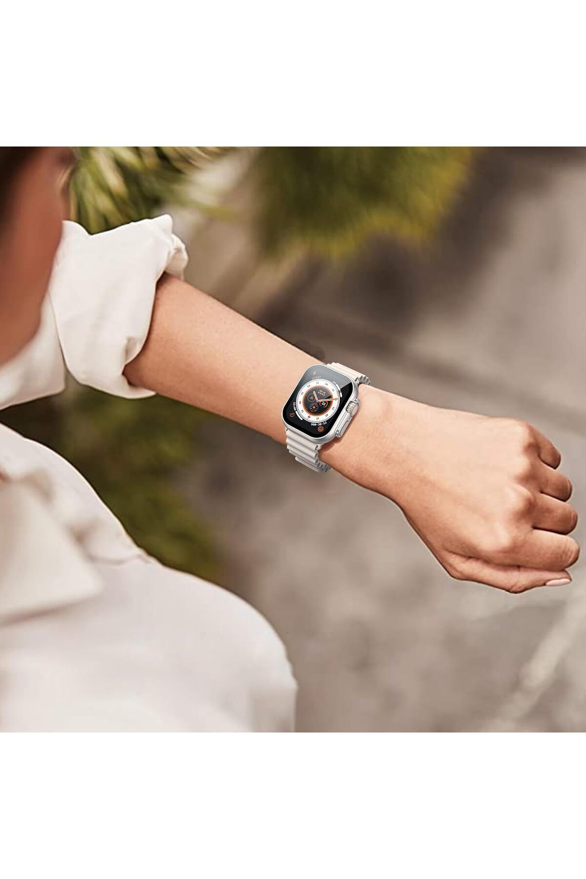 AWH-قطعتان من الجراب الصلب مع واقي شاشة من الزجاج المقوى لساعة Apple Watch Ultra مقاس 49 مم، Starlight 5