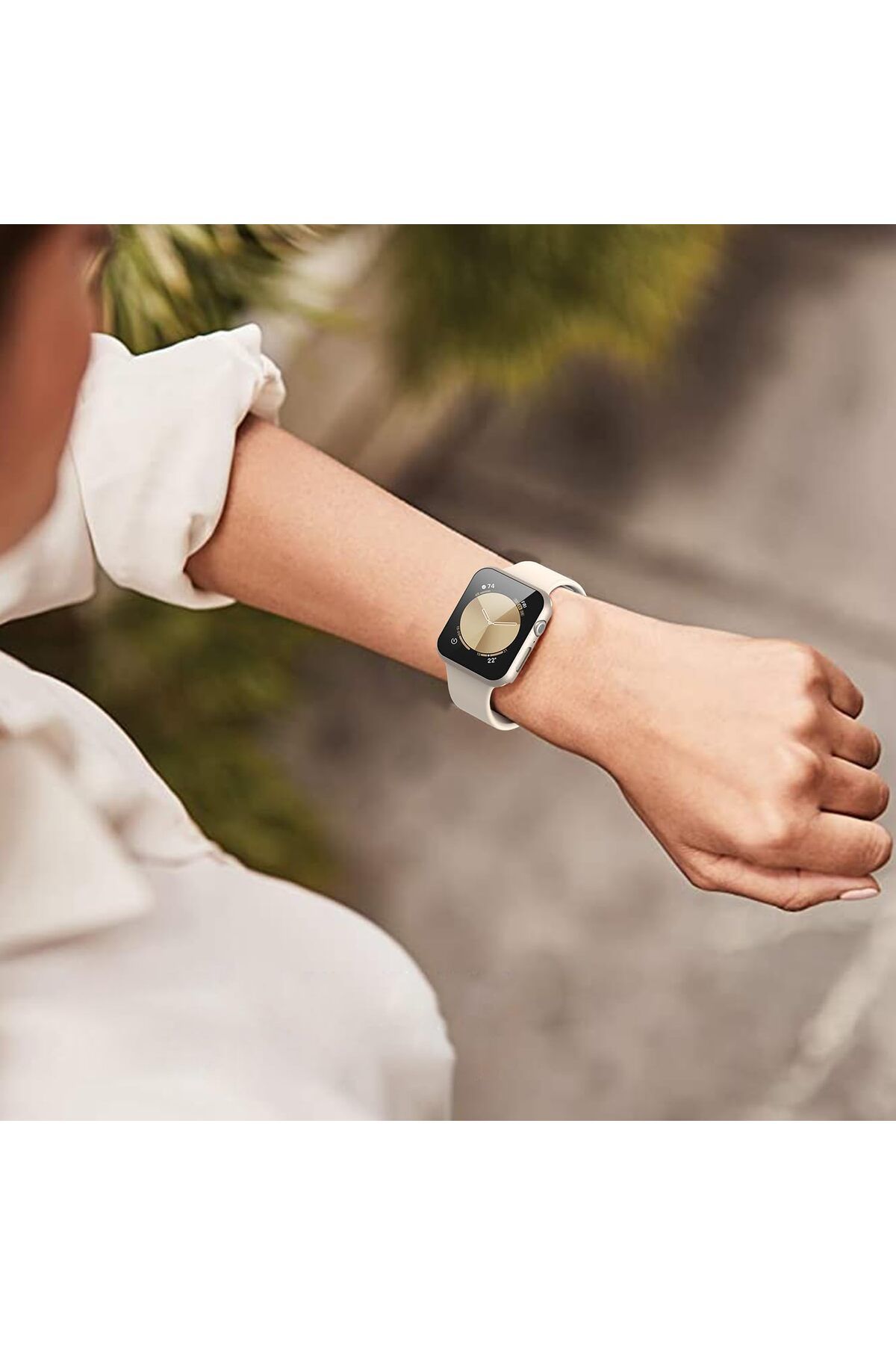 AWH-حافظة صلبة من قطعتين لساعة Apple Watch SE2/Series 6/5/4 مقاس 40 مم، وواقي زجاجي مقوى عالي الدقة، Starlight 7