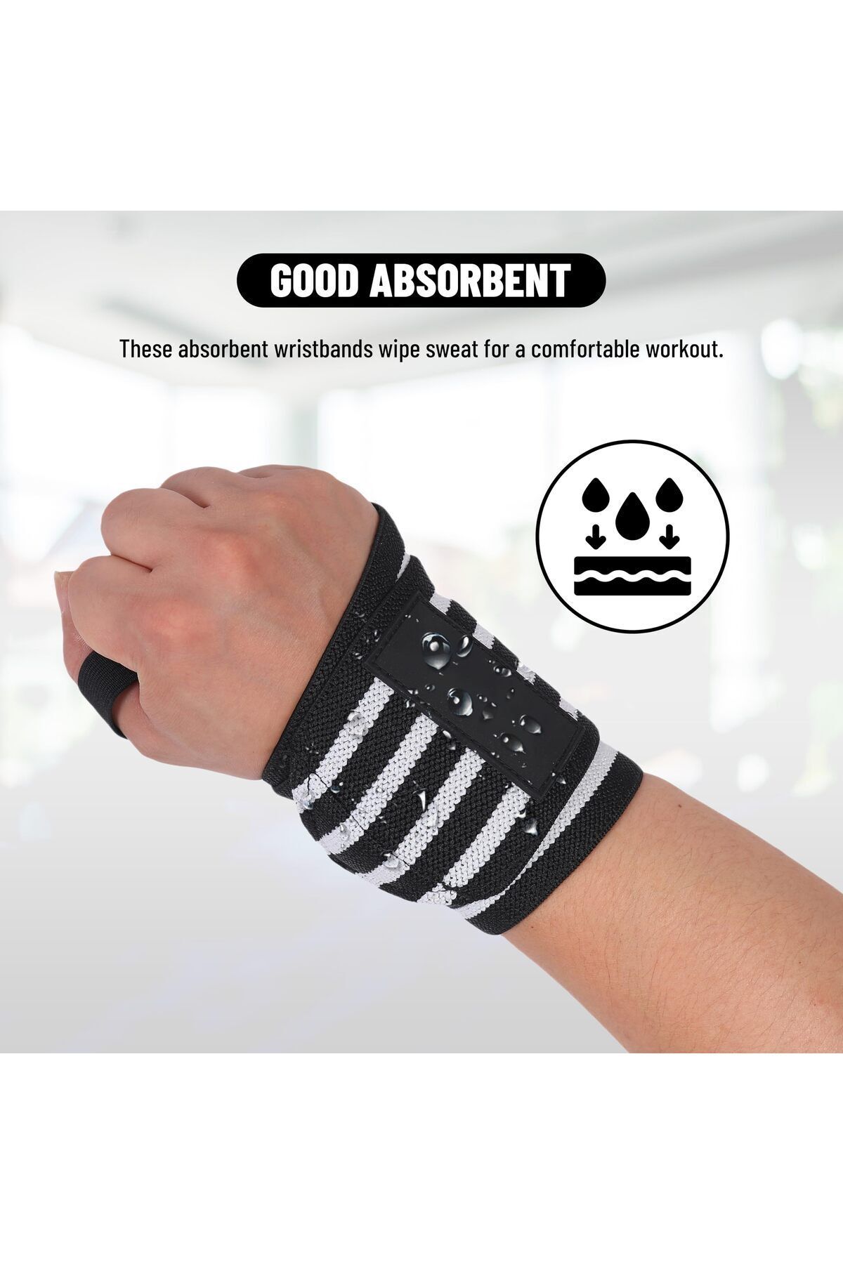 Endless-Stretchable Wristband Strap Single Thumb Loop | Black | Material: Nylon And Polyester 4