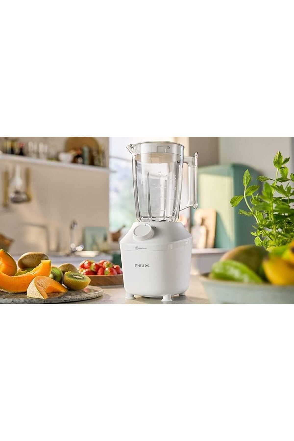Philips-خلاط برطمان بلاستيك - 450 وات، 1.9 لتر - سرعة واحدة + نبض، يأتي مع مطحنة - أبيض - HR2041/10 5