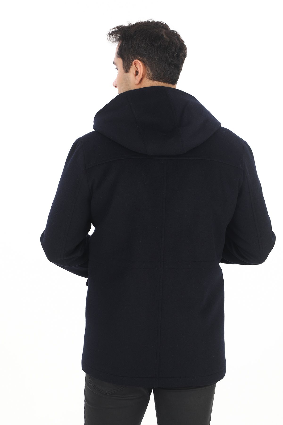 ŞAN GİYİM-4761 Men's Navy Blue Hooded Coat 3