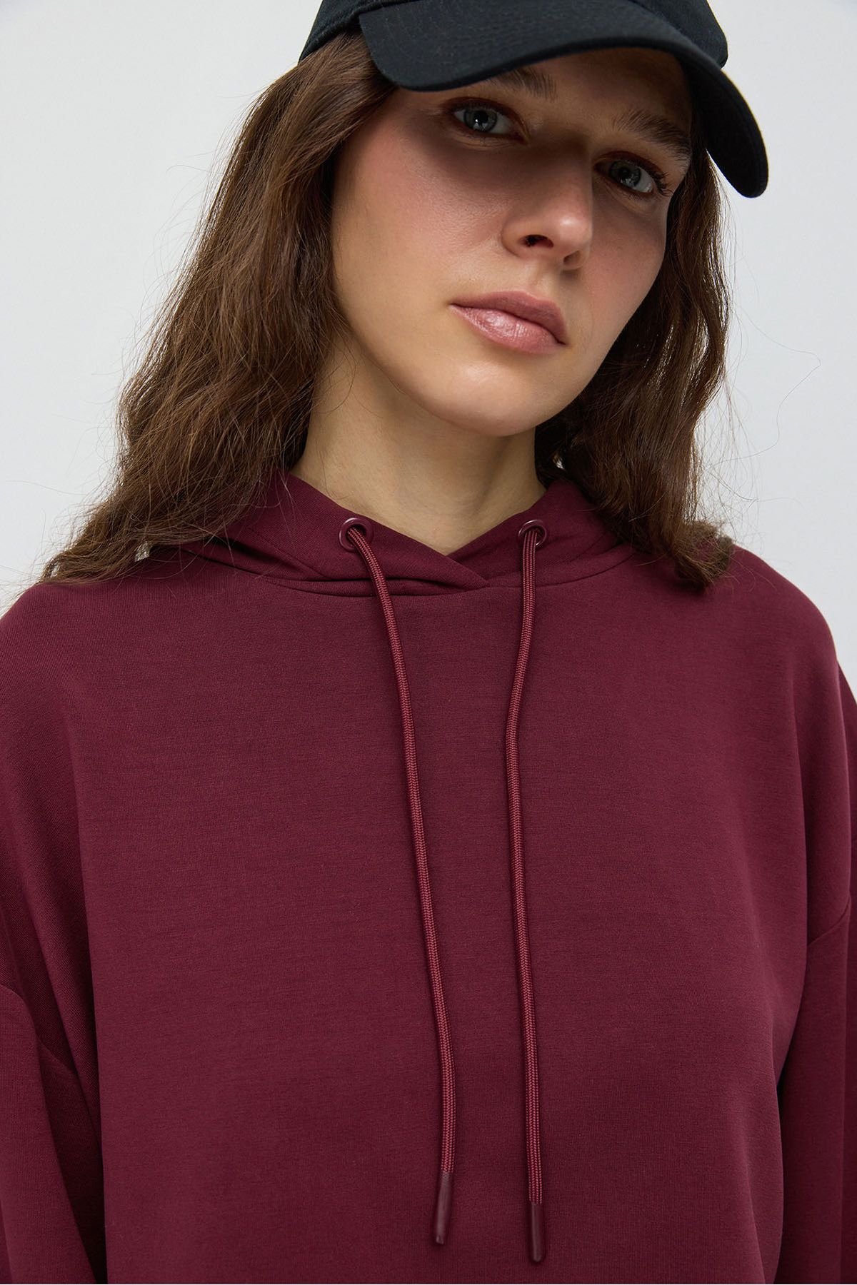 No Matter What-Soft Textured Hooded Crop Sweatshirt 4