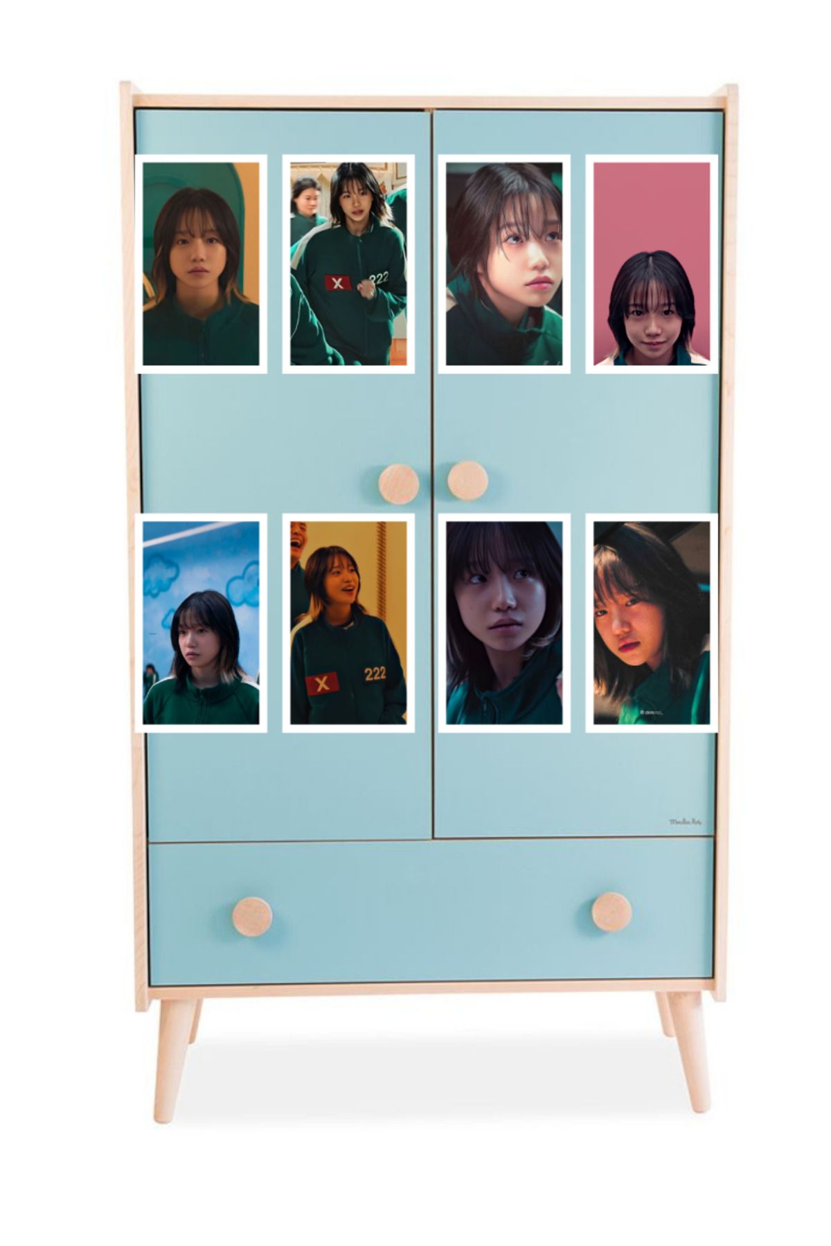 DERİND-8Pcs Sticker Set - Squid Game Player 222 Jun Hee - Yu-Ri for Player 3