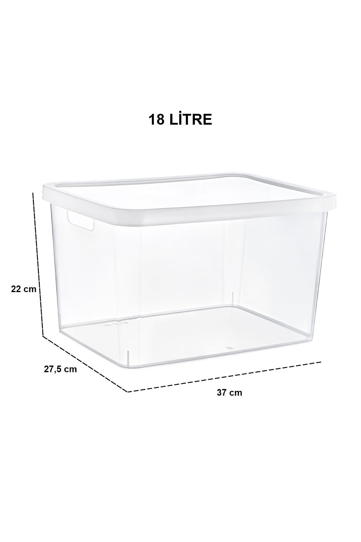 Smartware-Stafi Box with Transparent Lid - Set of 4, 18 Lt, Multi-Purpose 3