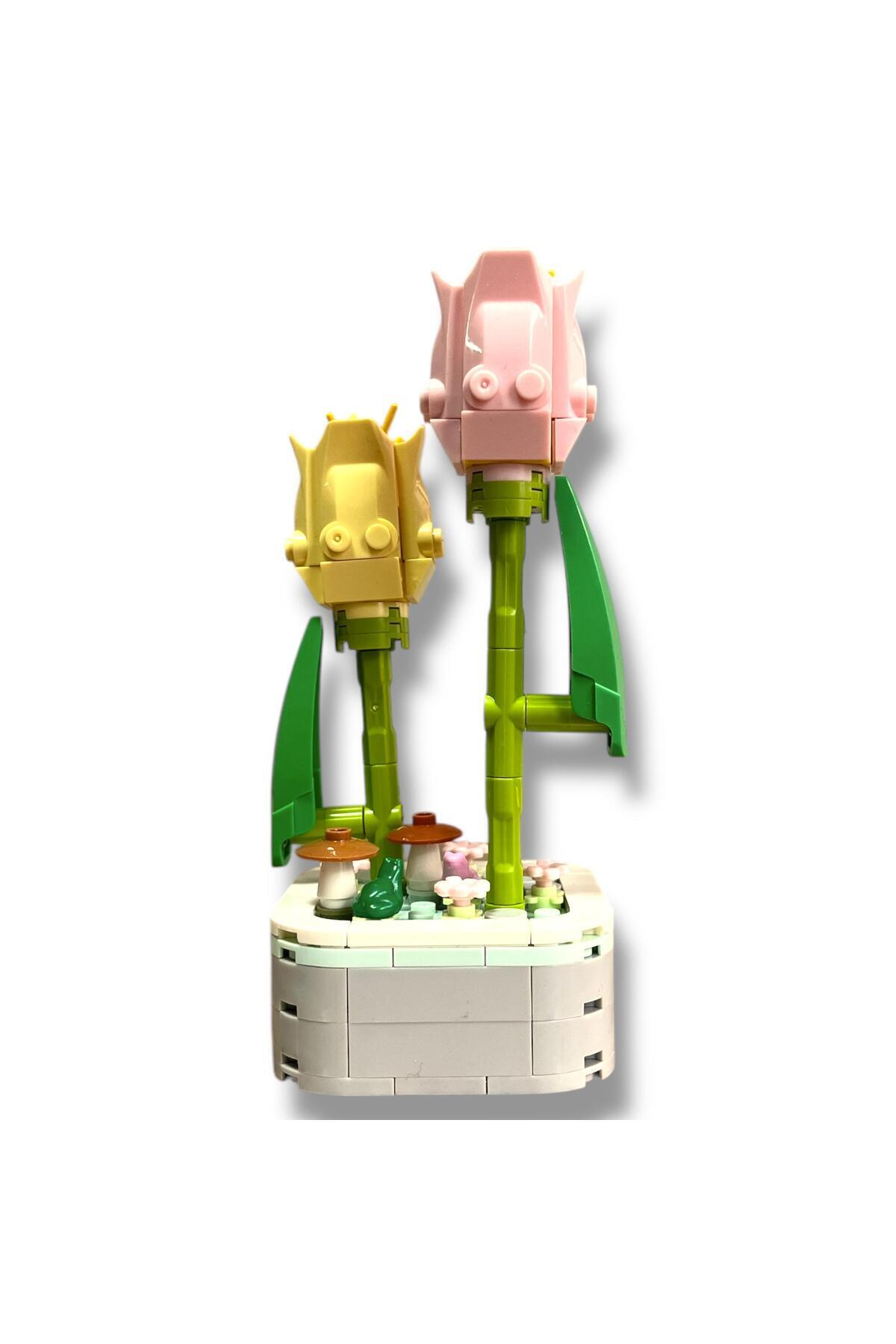 DOSTOYS-مجموعة بناء توليب ليلي مكونة من 107 قطعة - لعبة بناء واقعية وديكورية 2