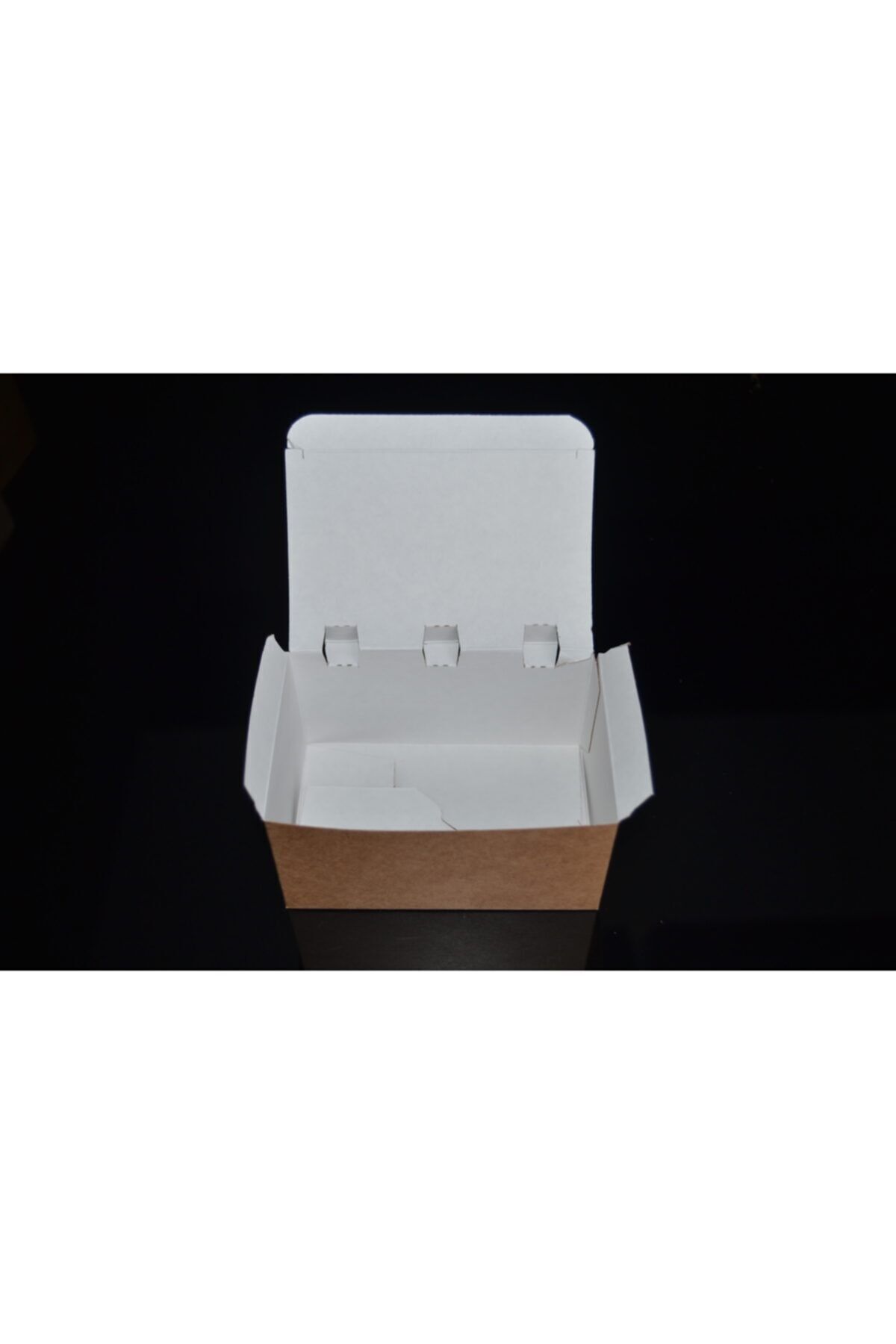 Mikasso Küçük Boy Nugget Kutusu 25 Li Paket Kraft 12 x 8 x 6 25'li Pasta Kutusu