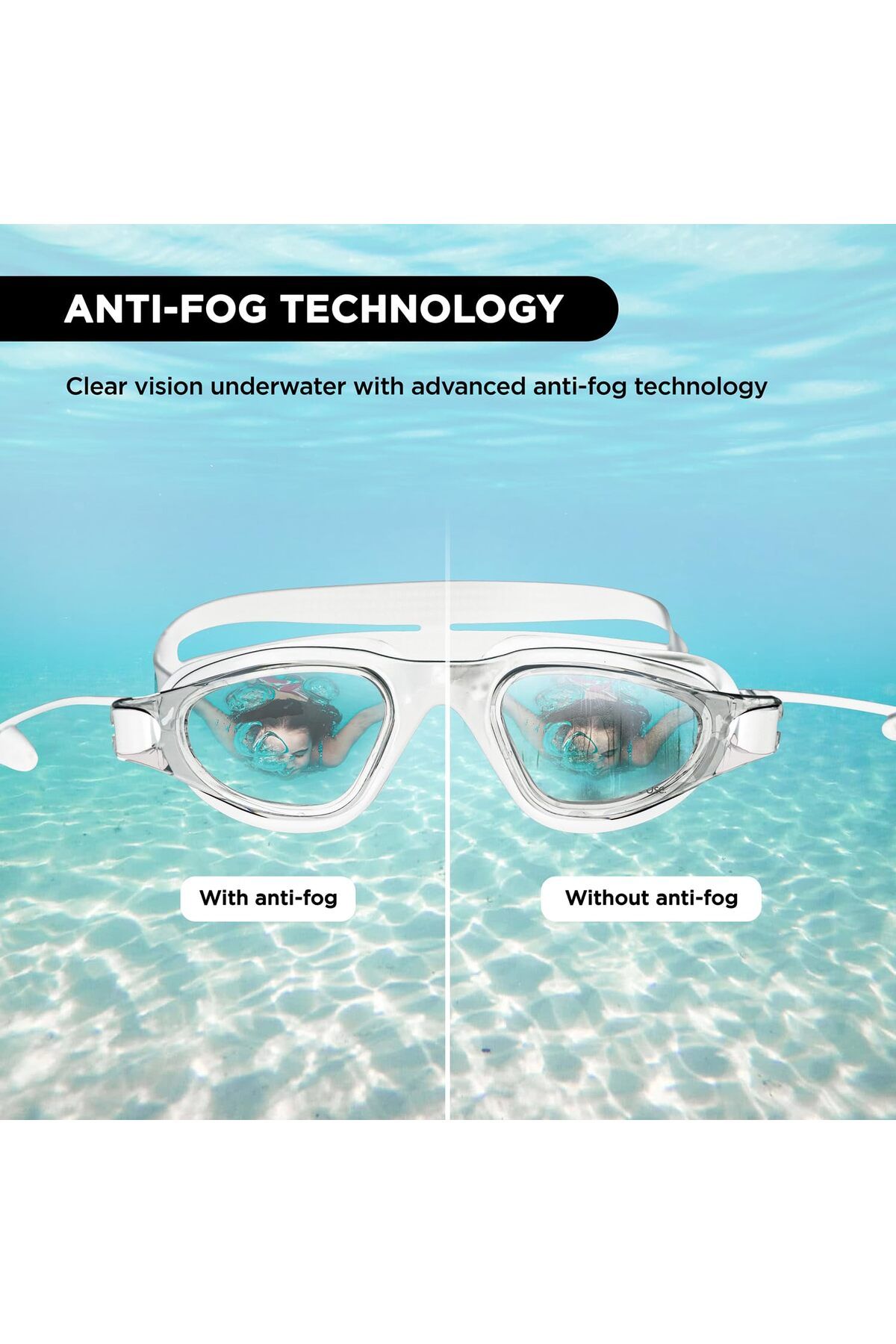 Endless-Stylish Swimming Goggle with Anti-Fog and UV Protection | White | Silicon, Plastic | Leak Proof 5