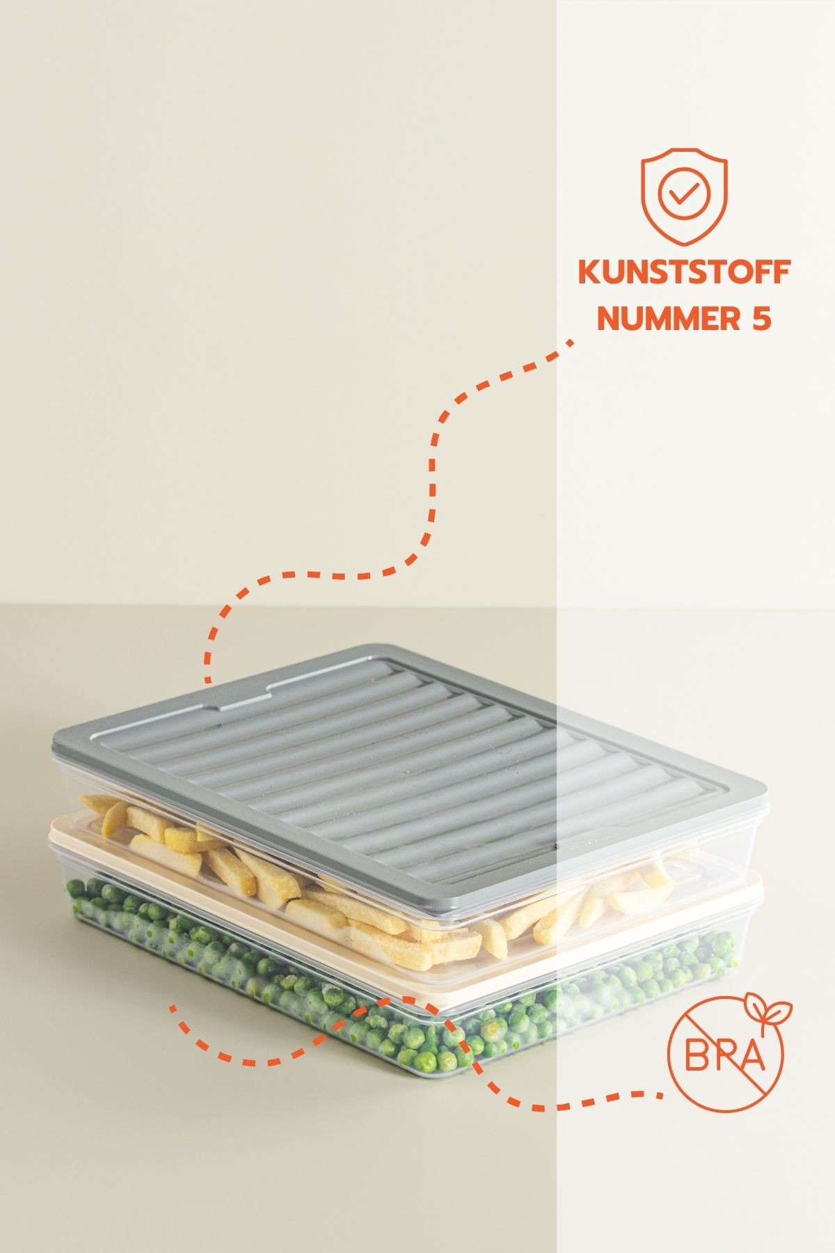 Ginza Maison-4-TEILIGES 2400 ML KÜHLSCHRANK-AUFBEWAHRUNGSBOX, FRISCHEBOX CREME 2