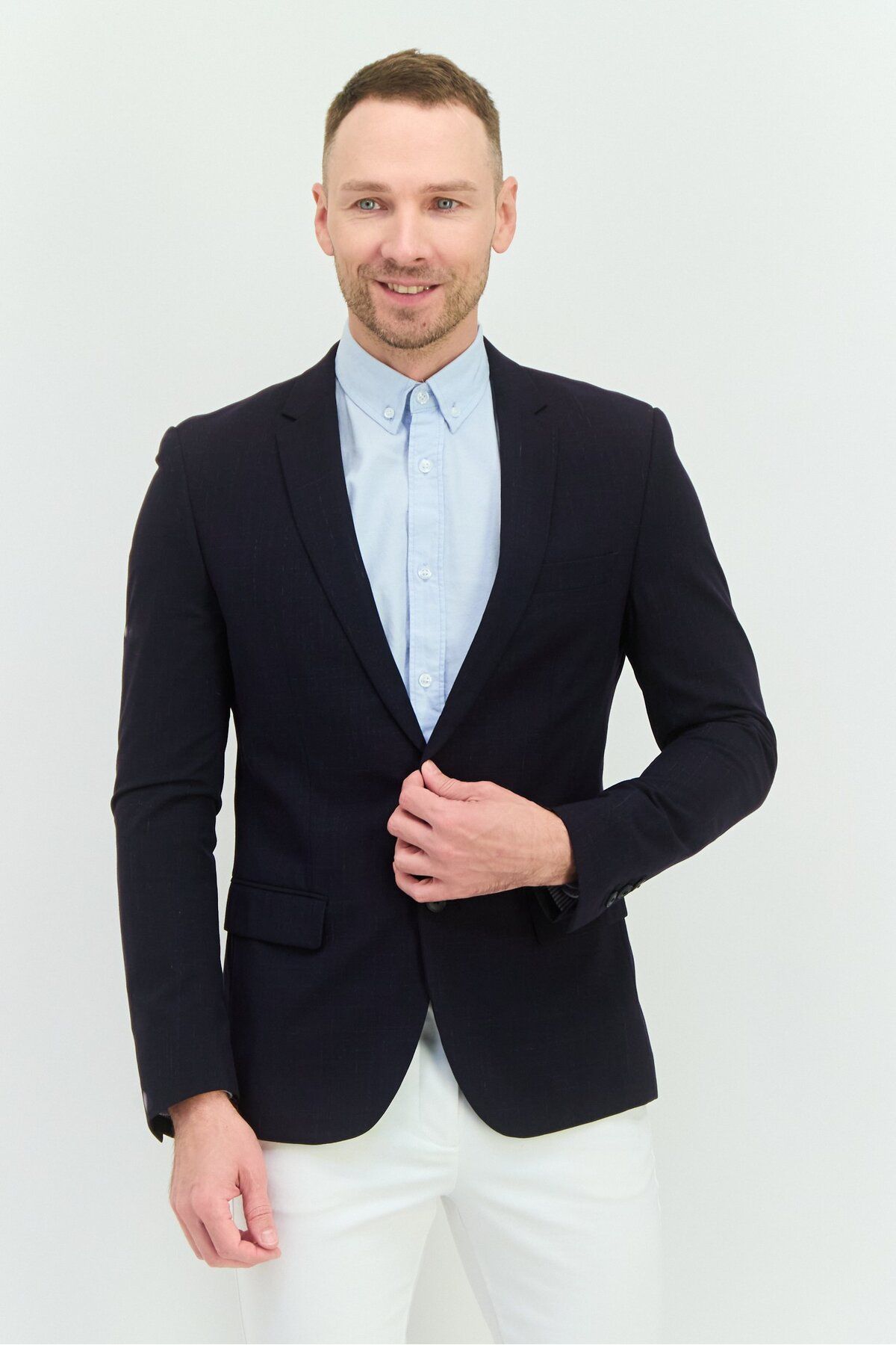 Antony Morato-Men Slim Fit Solid Formal Suit Jacket, Navy 1