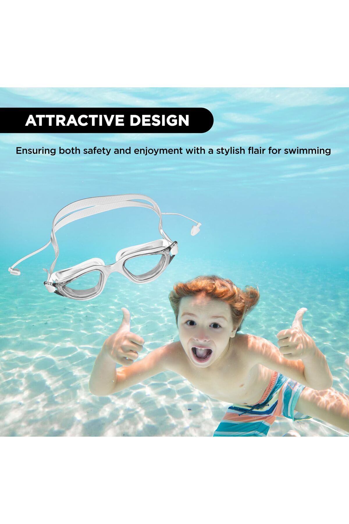 Endless-Stylish Swimming Goggle with Anti-Fog and UV Protection | White | Silicon, Plastic | Leak Proof 6