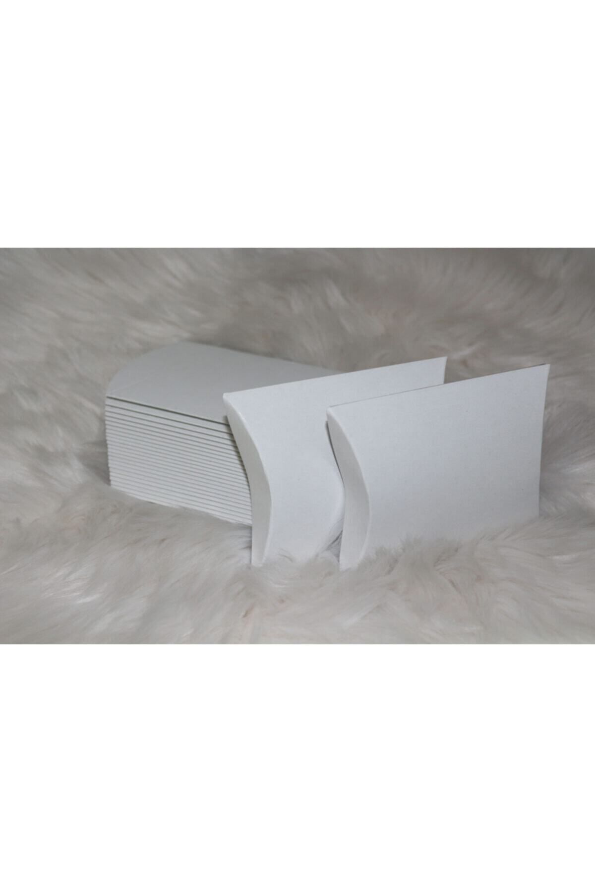 Mikasso Hediyelik Japon Yastığı Karton Baskısız Kutu 7,2x7,4x1,8cm 25'li 8 x 14 cm Beyaz