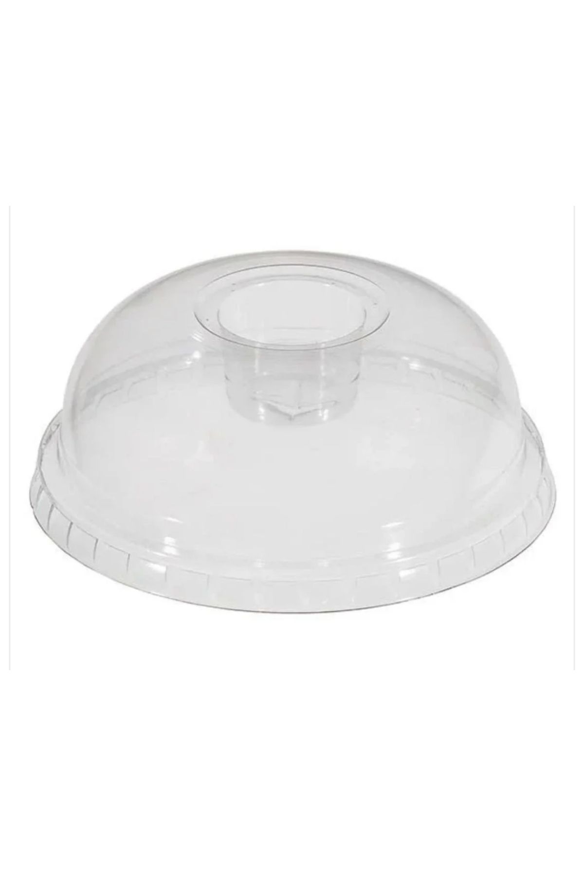 Mikasso PLASTİK BARDAK KAPAĞI 95 ÇAP BOMBE İÇTEN X DELİKLİ ŞEFFAF 3 x 4 100'lü Plastik Kap