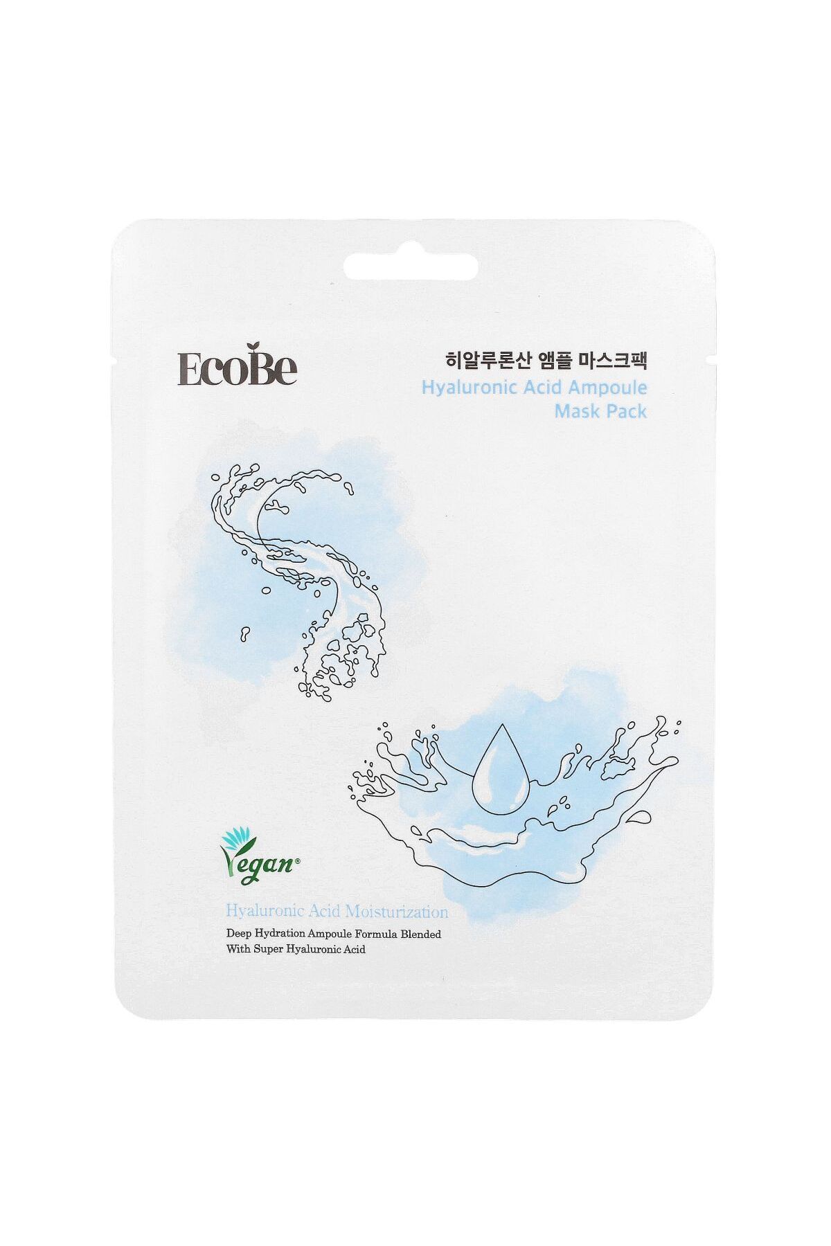 Ecobe Acid Hialuronic Ampoule Mask Pack 25 Ml - Mască În Foaie Hidratantă - Mărime unică