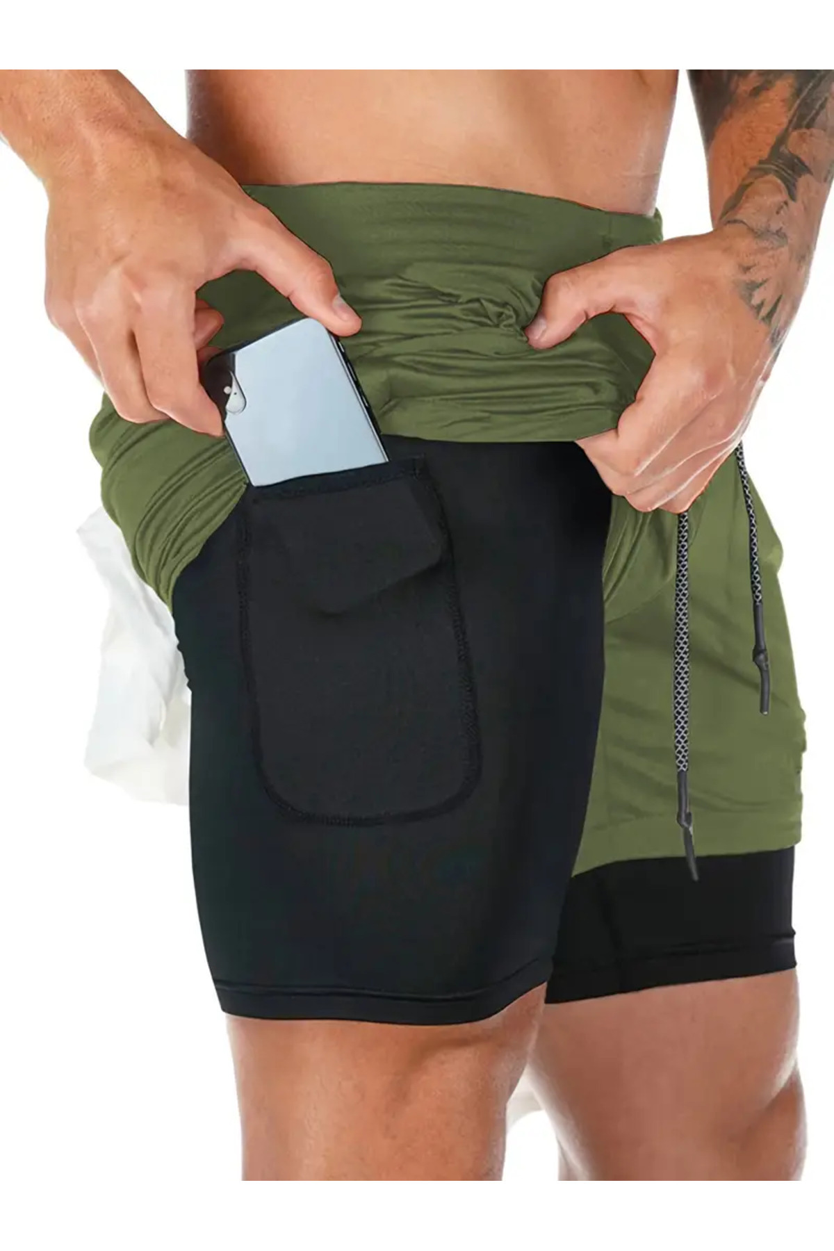 Karatopak Erkek Hızlı Kuruma Özellikli Antrenman Halısaha Fitness Kısa Taytlı Spor Şort